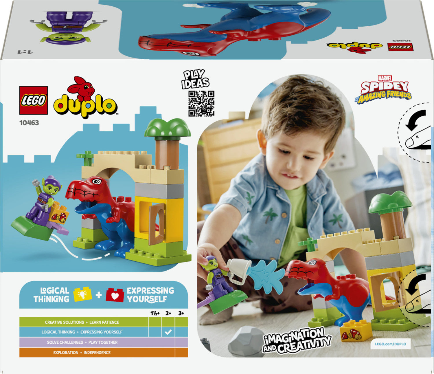 LEGO DUPLO Dinosauro Spidey-Rex vs. Goblin 10463 Set da Costruzione 25 Pezzi per Bambini dai 2 Anni