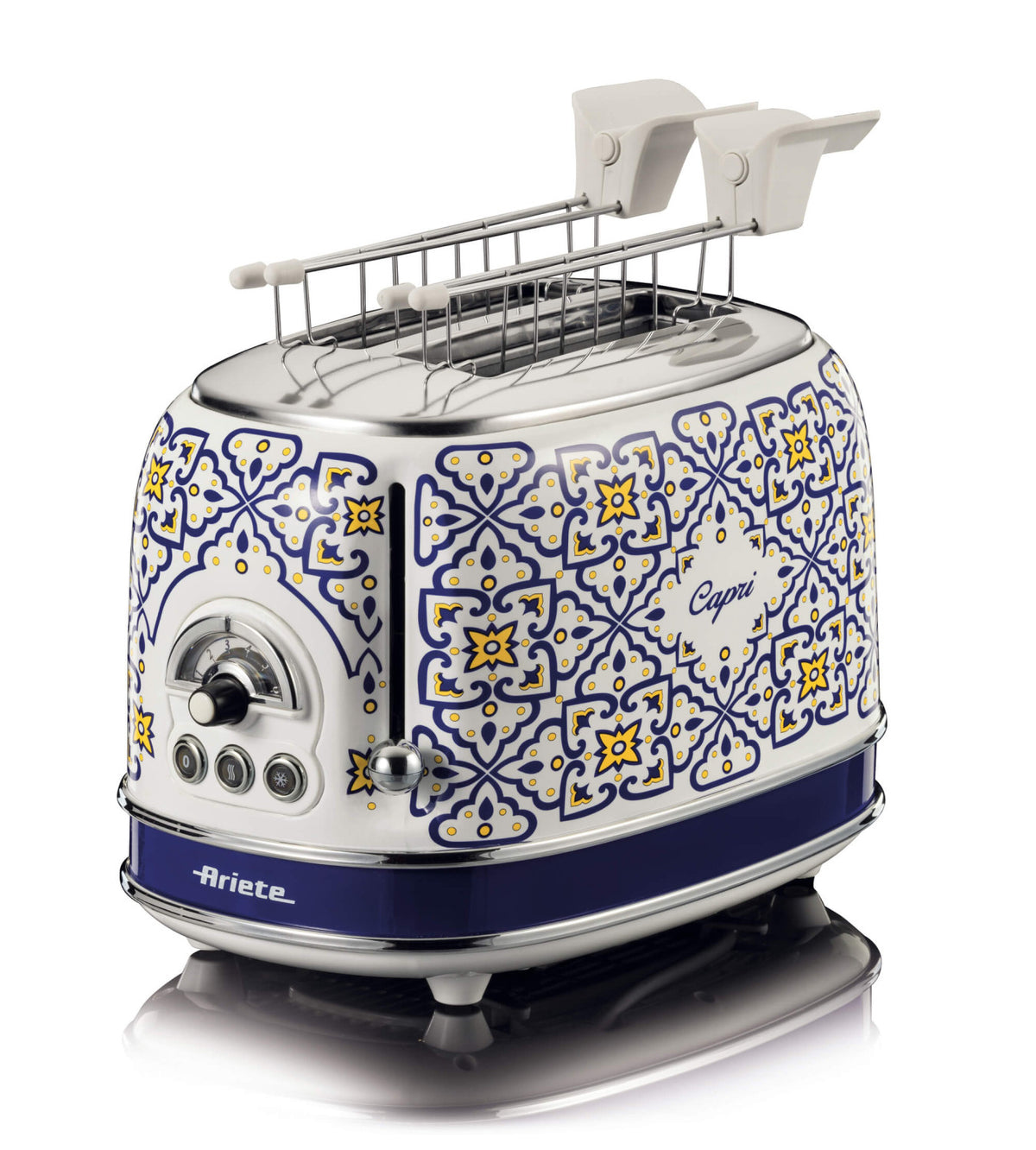 Ariete 155 Tostapane Capri, 810W, 2 fette, 6 livelli di doratura, Vassoio raccogli briciole, Funzione defrost, Espulsione automatica