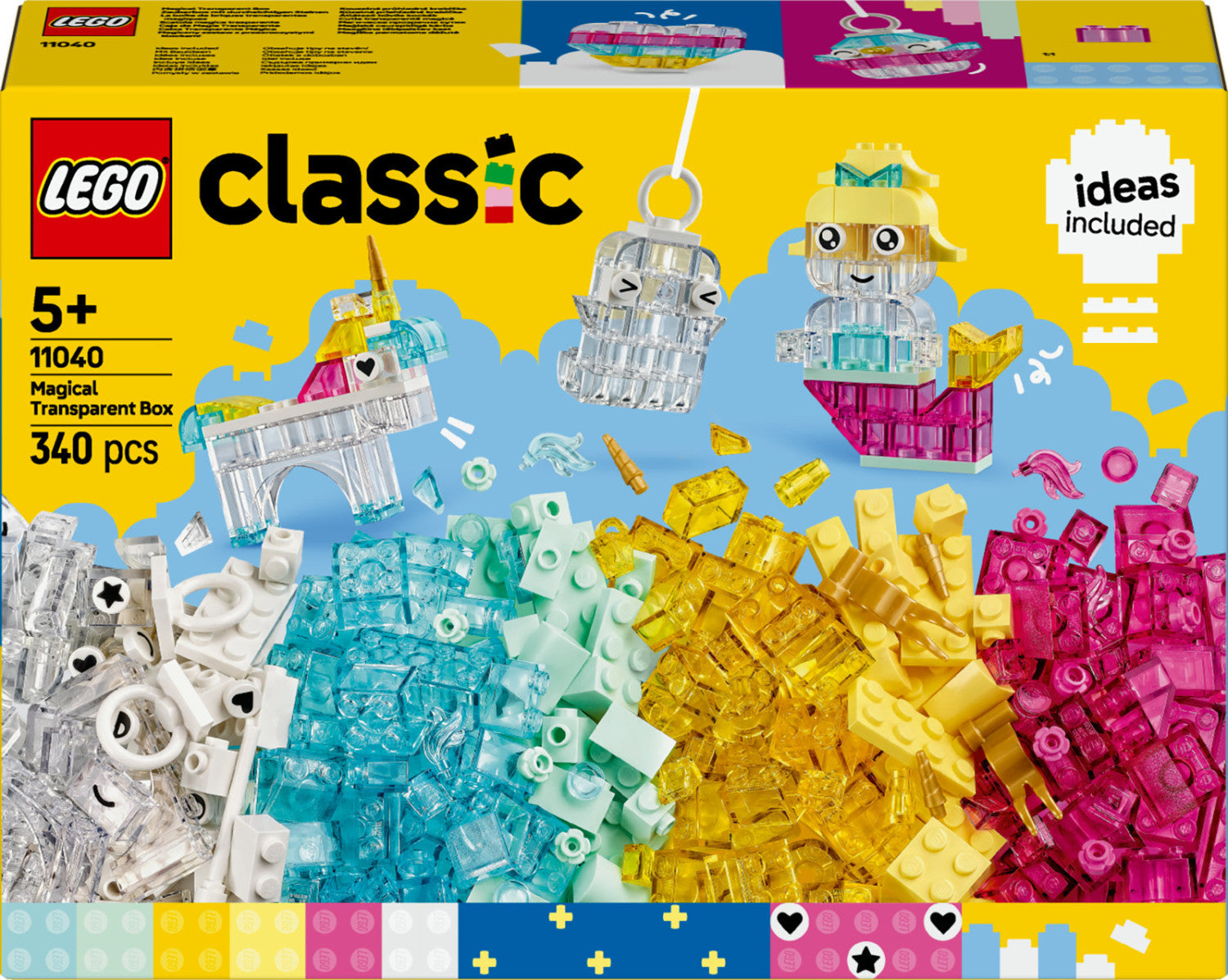 LEGO Classic Scatola Magica Trasparente 11040 Set Costruzioni 340 Pezzi 5 Anni
