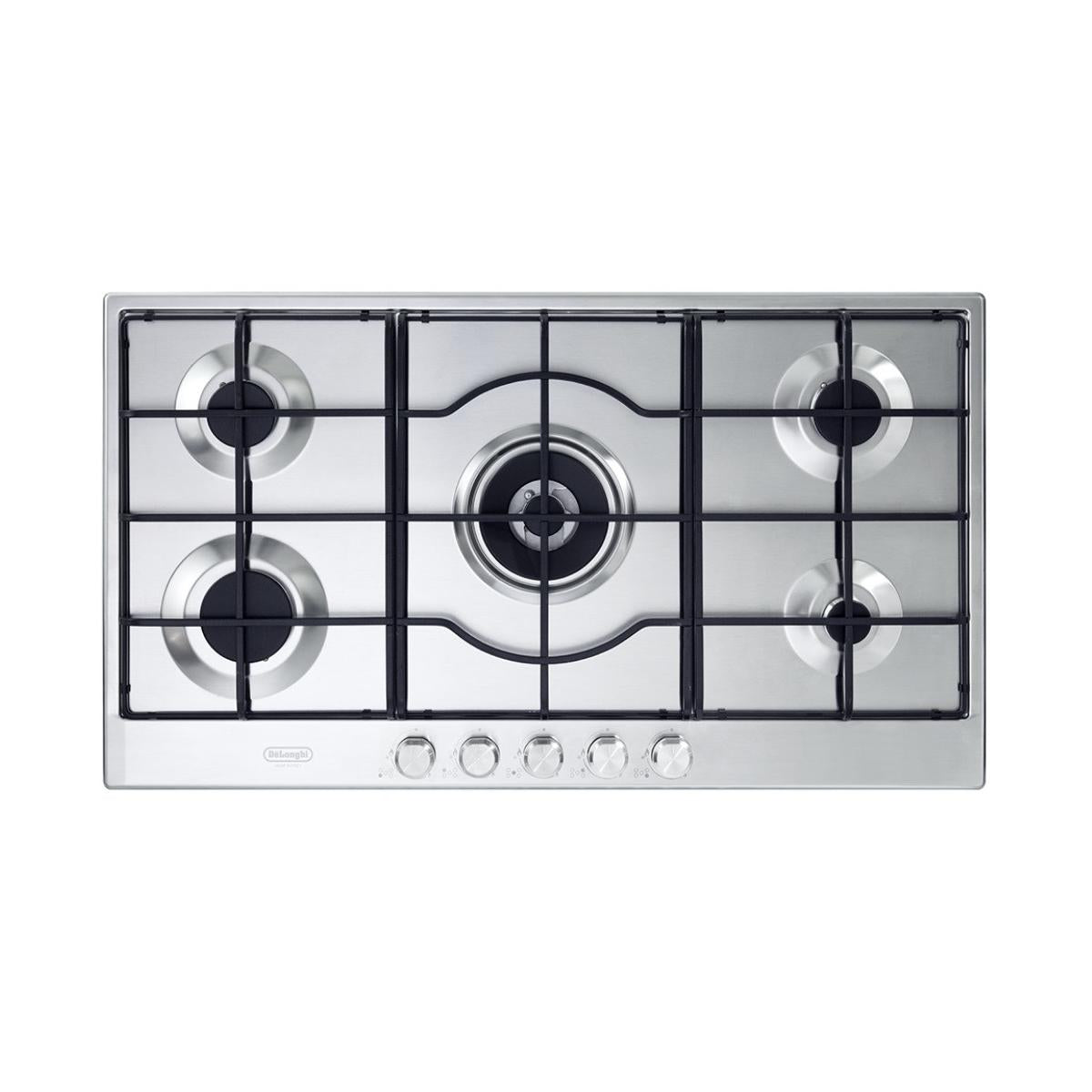 DeLonghi SLF 590 LX Piano Cottura Acciaio Da Incasso 90 cm Gas 5 Fornelli
