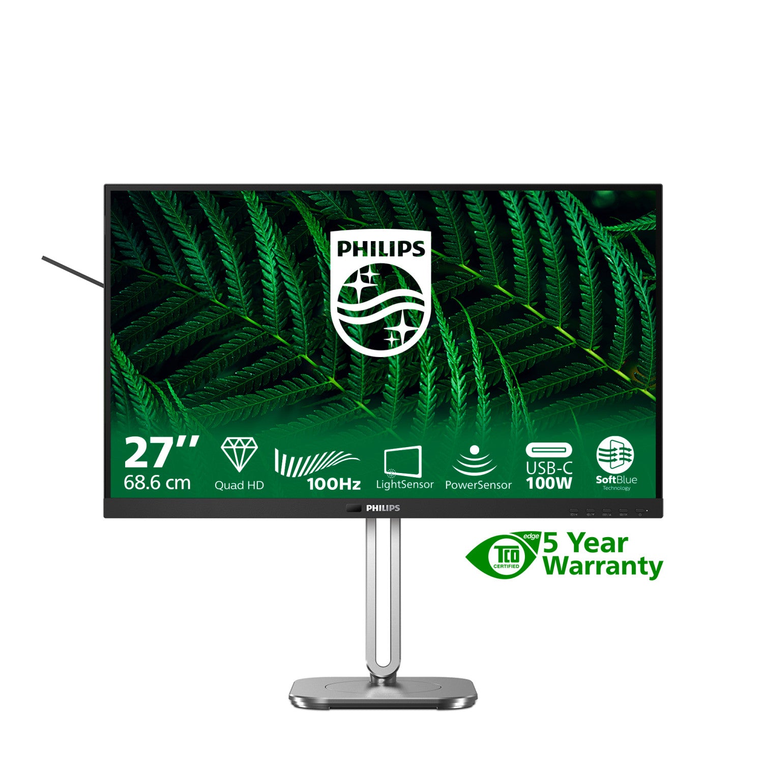 Philips 5000 series 27B2G5601/00 Monitor PC 68,6 cm (27") 2560 x 1440 Pixel Quad HD LCD Nero