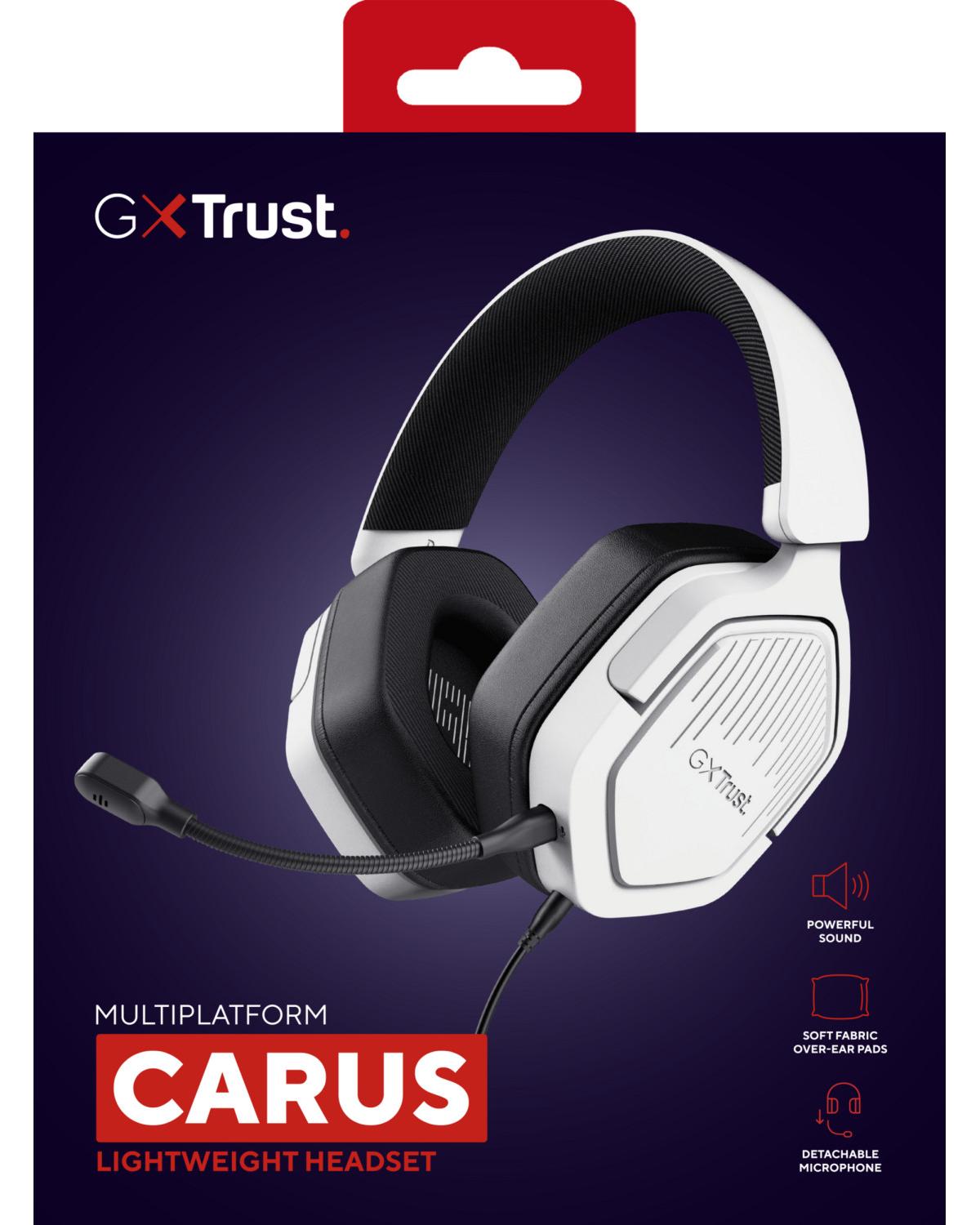 Trust GXT492W Carus Auricolare Cablato A Padiglione Giocare Bianco