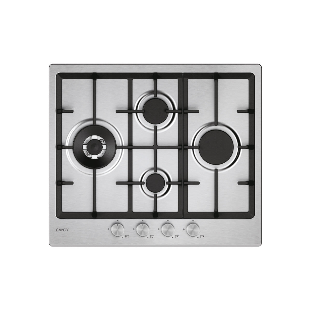 Candy Moderna CHG6D4WTX piano cottura Acciaio inox Da incasso 59.5 cm Gas 4 Fornelli