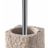 Gedy Portascopino WC Aries Beige in Resina e Sabbia con Manico Cromato 10,5x10,5x40 cm