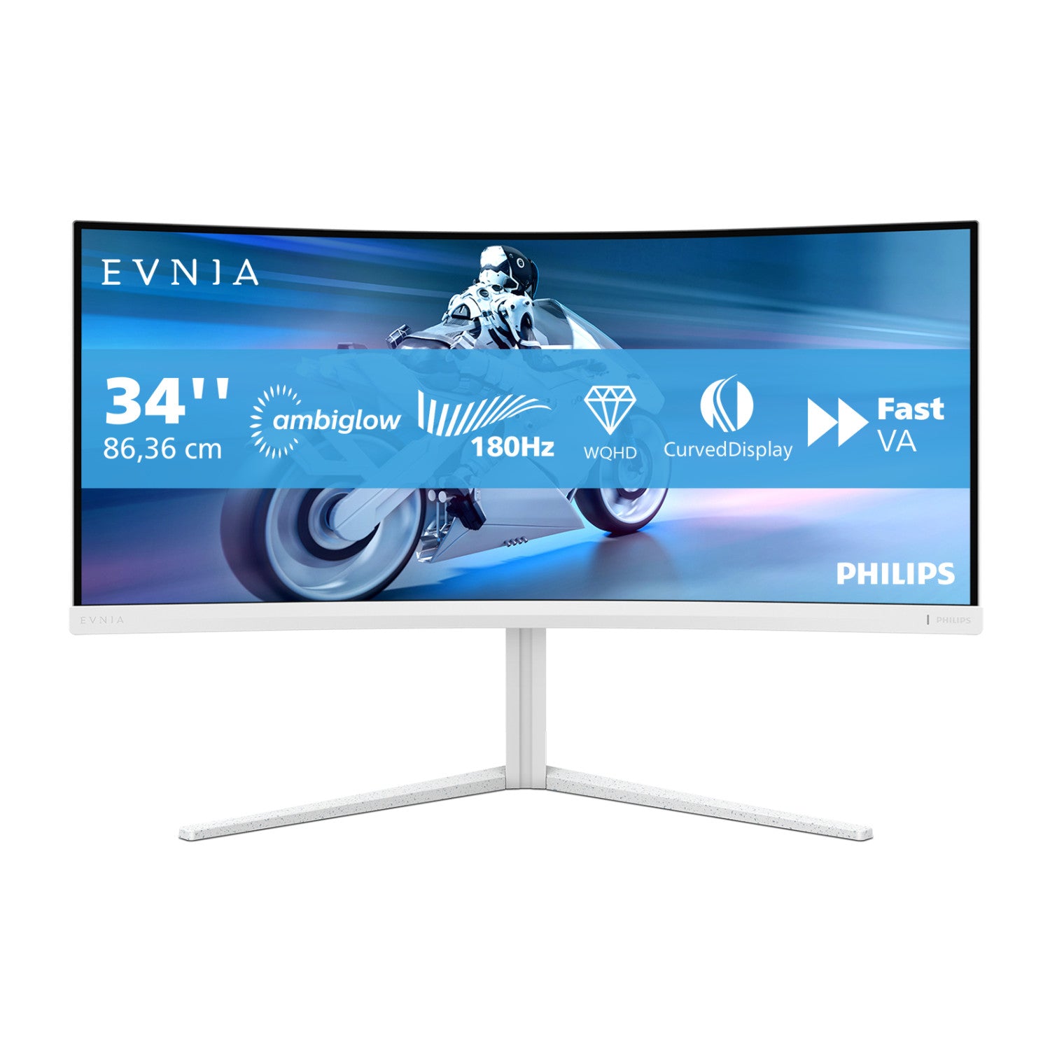 Philips 34M2C5501A/00 Monitor PC 86.4 cm 34 pollici 3440 x 1440 Pixel Wide Quad HD LCD Bianco