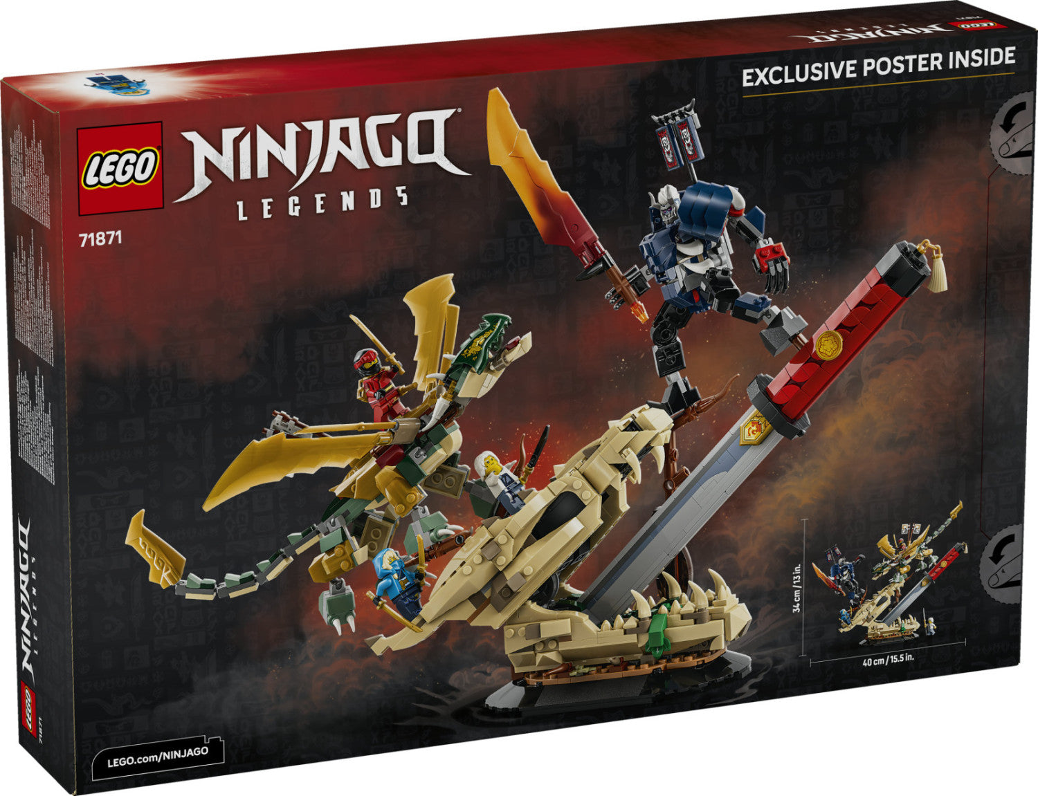 LEGO Ninjago 71871 Battaglia Alla Lama Del Drago - Set Da Costruzione Con Drago E Mech Snodabili, 4 Minifigure, 1016 Pezzi, 9