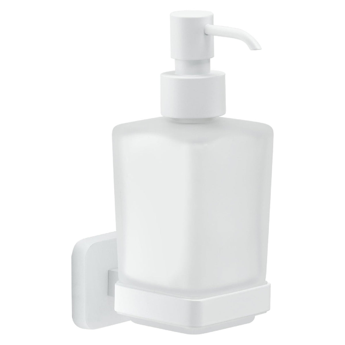 Gedy Dosasapone Da Parete Tonga Bianco Matt In Acciaio Inox E Vetro Satinato 220ml