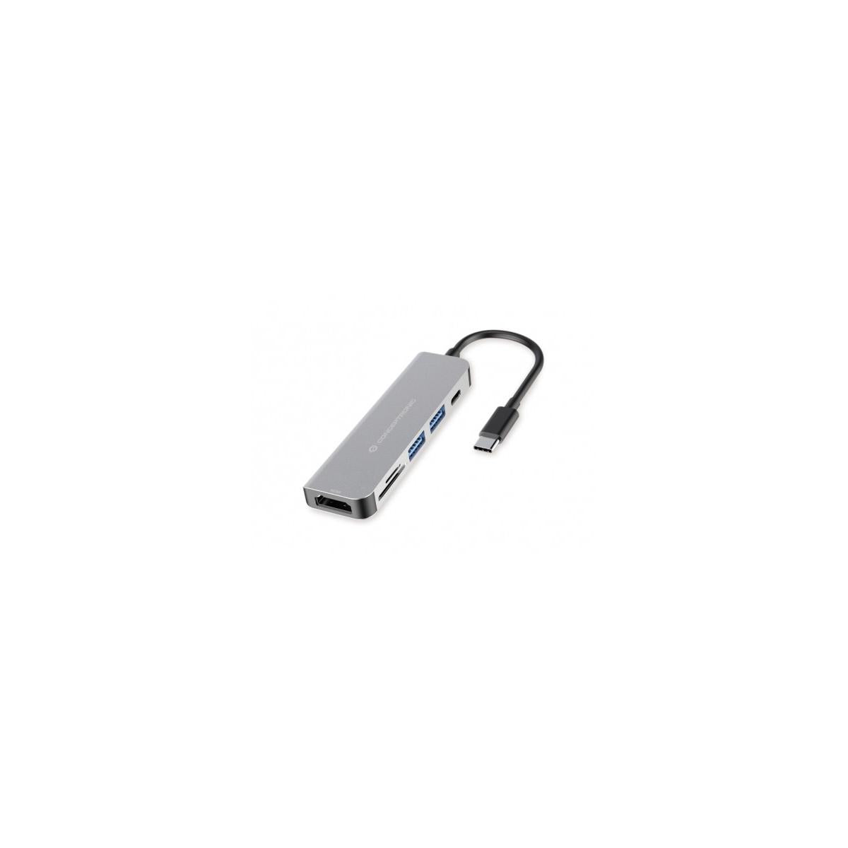 Conceptronic DONN02G replicatore di porte e docking station per laptop USB 3.2 Gen 1 (3.1 Gen 1) Type-C Alluminio