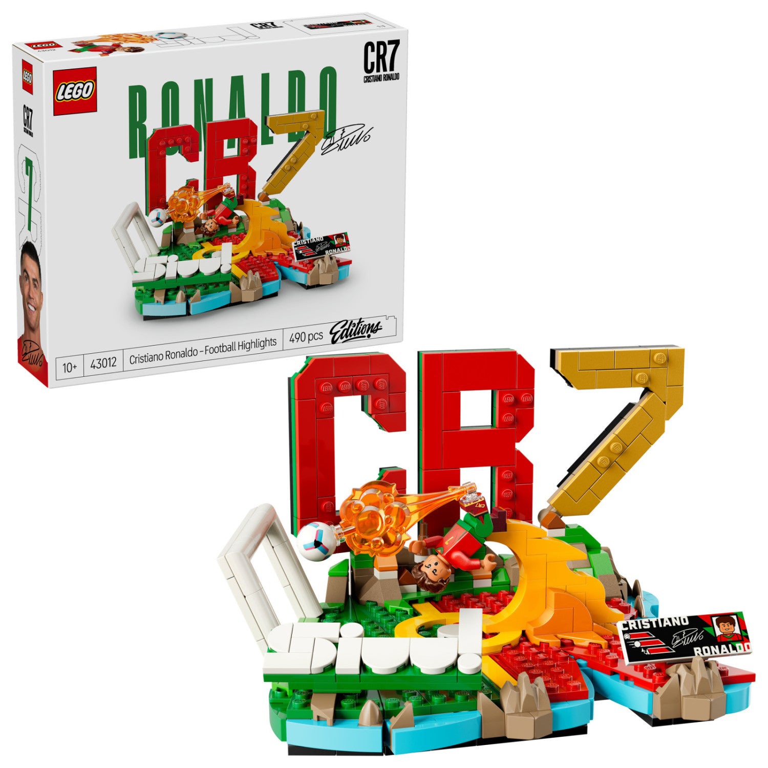 LEGO Editions 43012 Cristiano Ronaldo Highlights Calcistici, Giocattolo 3D Da Esposizione Con Minifigure, Regalo 10 Anni