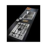 Foster KE 79.5F.FT piano cottura Nero, Acciaio inox Da incasso Gas 5 Fornelli