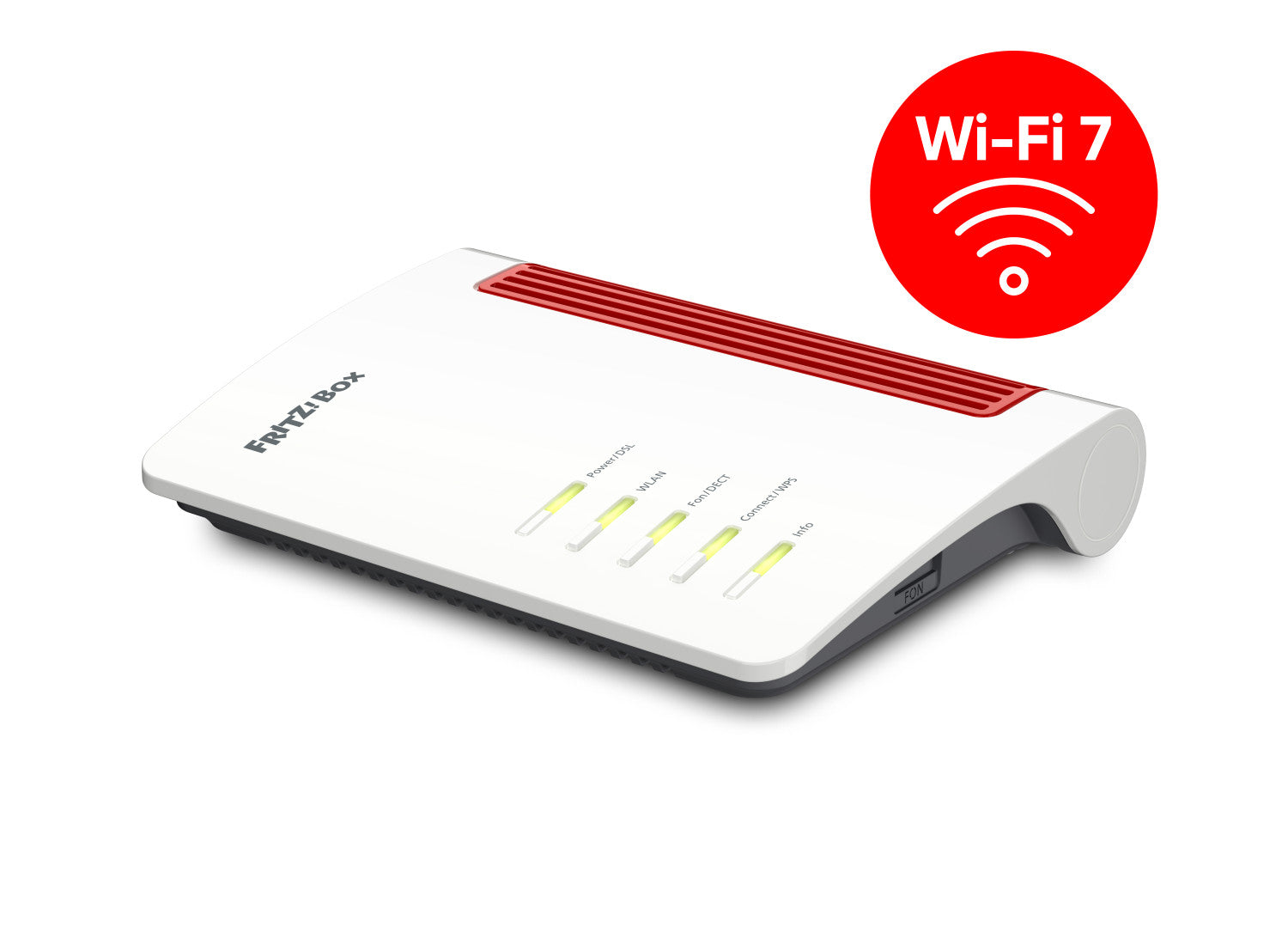 Box FRITZ 7630 EDITION INTERNATIONAL router wireless 2.5 Gigabit Ethernet Dual-band (2.4 GHz/5 GHz) Bianco, Rosso