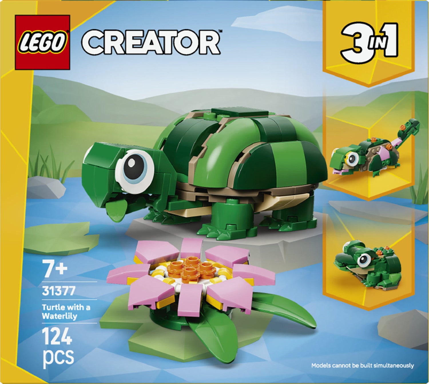 Set costruzioni LEGO 31377 CREATOR 3 IN 1 Tartaruga con fiore di ninfe