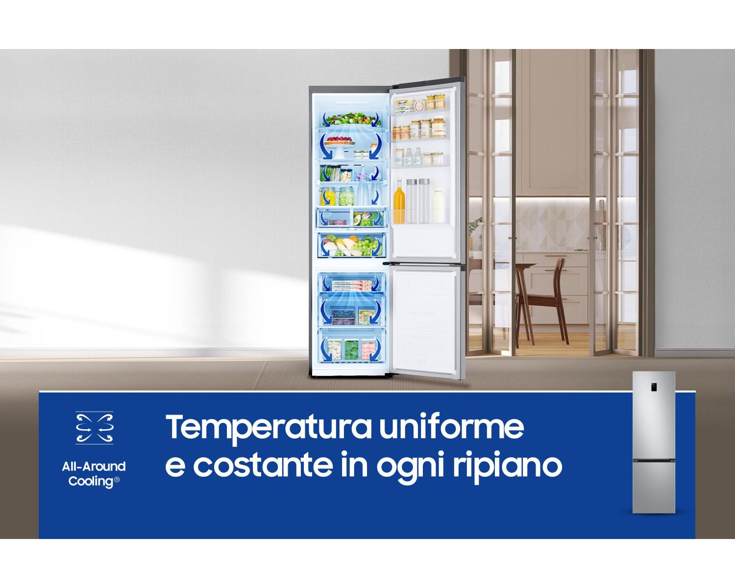 Samsung Frigorifero Combinato EcoFlex AI 2m 390L RB38C674CSA