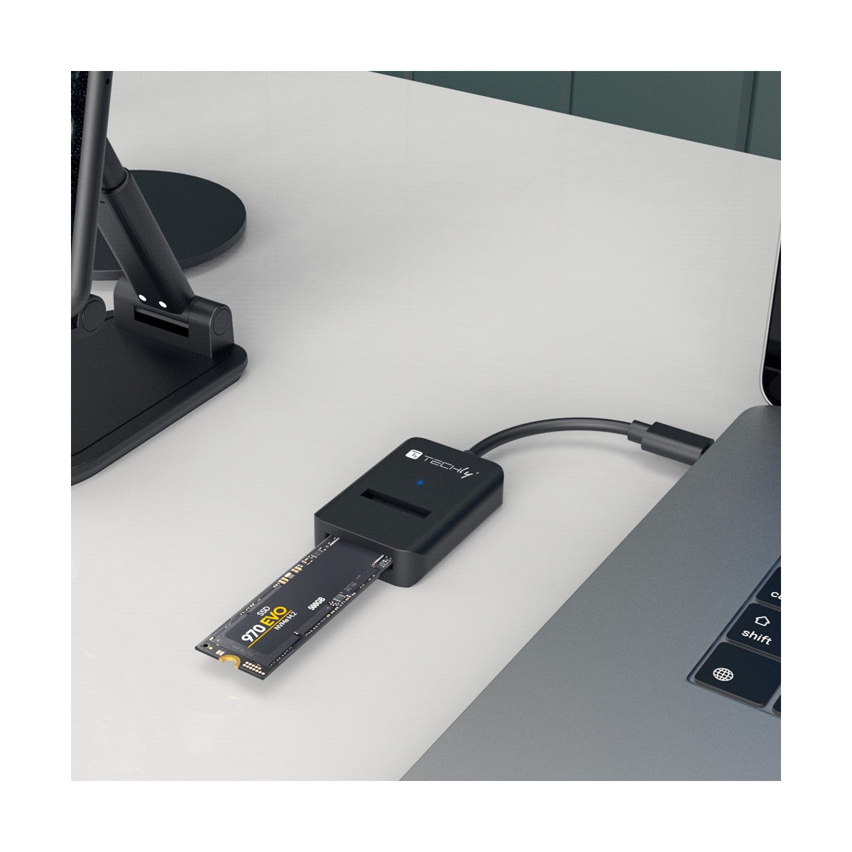 Techly IADAP USB32-SATASSD Connettore Box esterno SSD Nero M.2