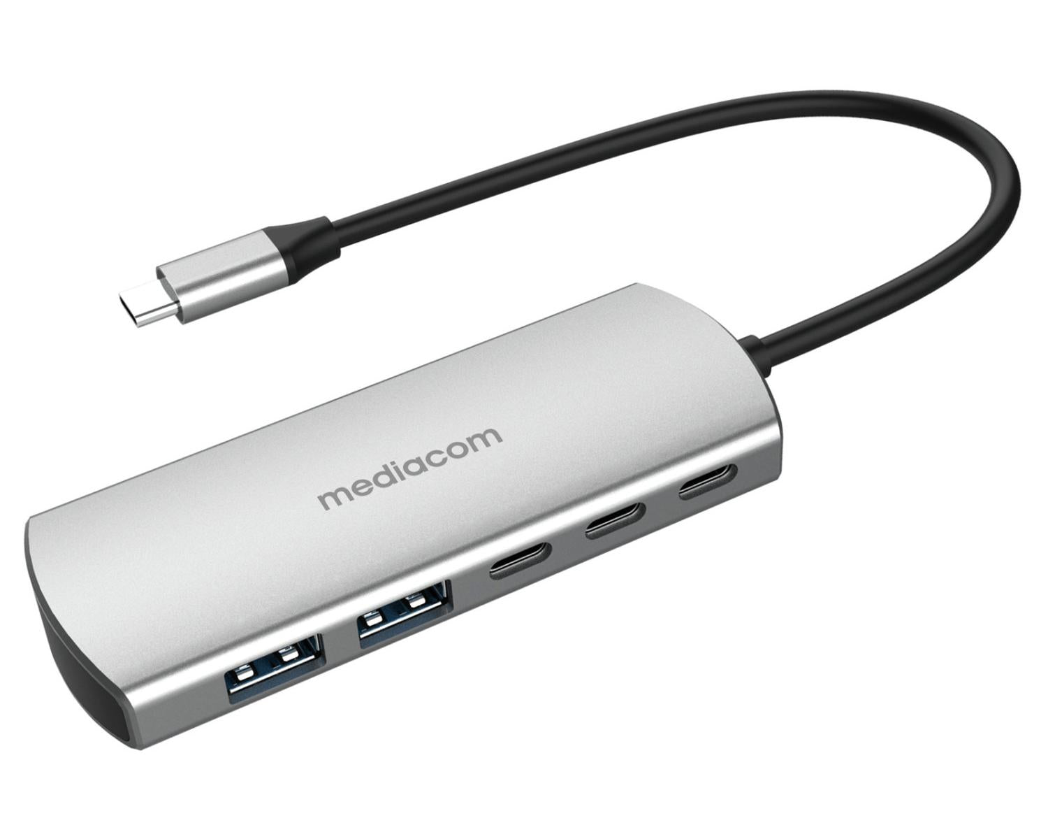Mediacom MD-C324 hub di interfaccia USB 2.0 Type-C 5000 Mbit/s Alluminio