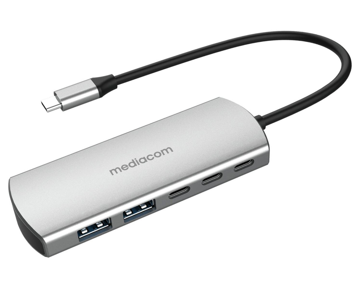 Mediacom MD-C324 hub di interfaccia USB 2.0 Type-C 5000 Mbit/s Alluminio