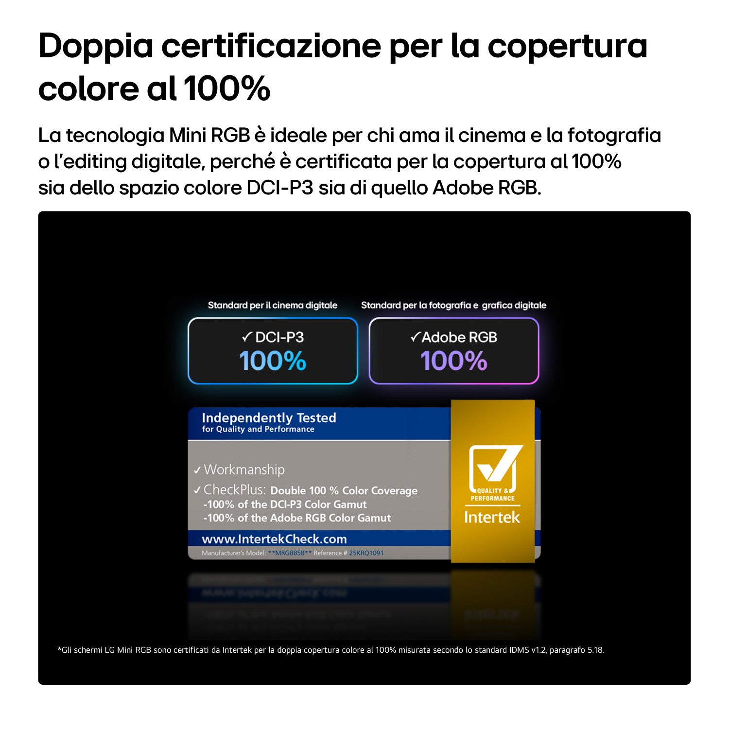LG Mini RGB 50pollici Serie MRGB87 50MRGB87B6B, 4K, RGB Primary Color Pro, Dolby Vision, Motion Booster 288, SMART TV 2026