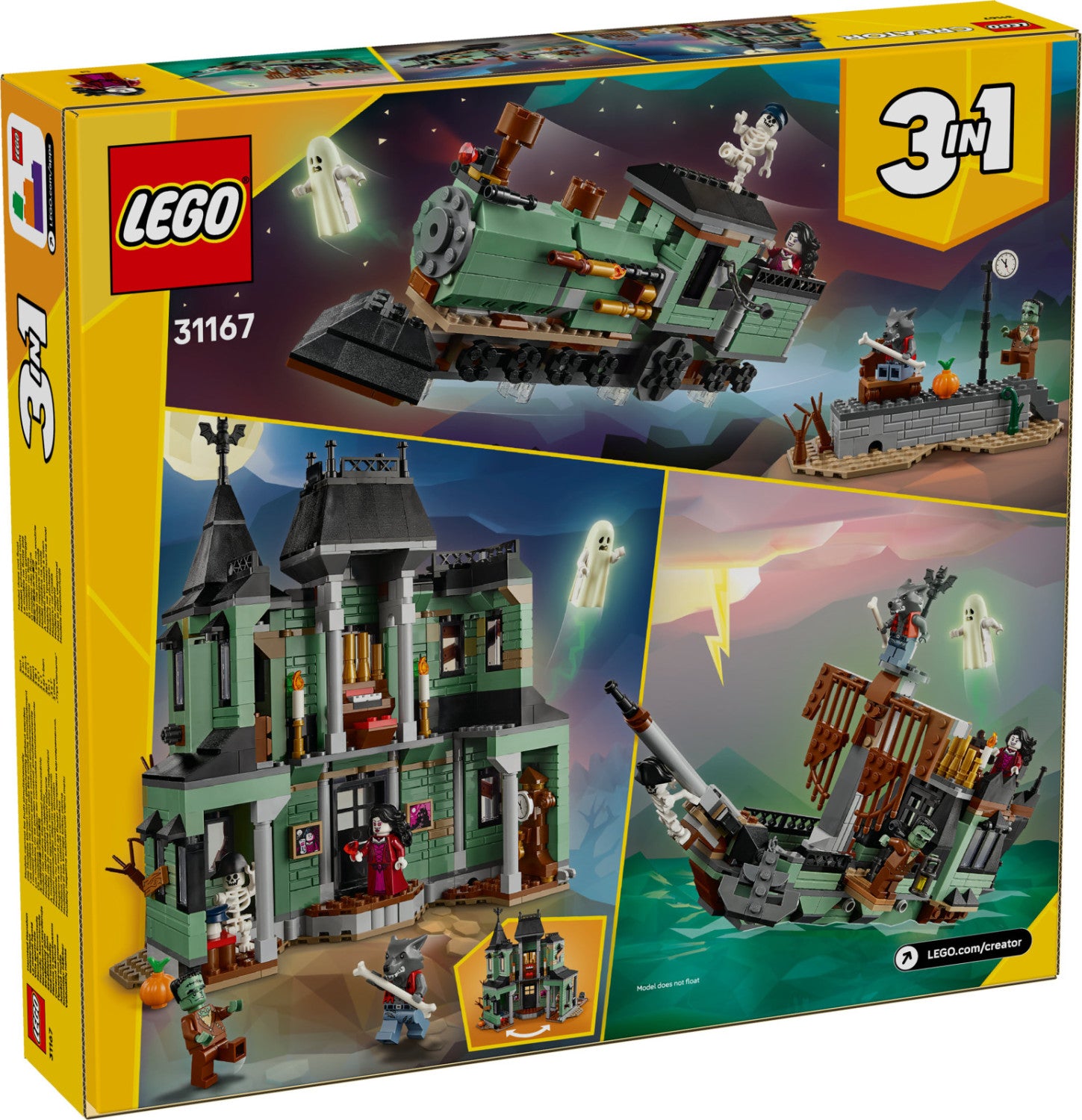 LEGO Creator Villa Spettrale 31167 Set da Costruzione 3 in 1 736 Pezzi 9 Anni