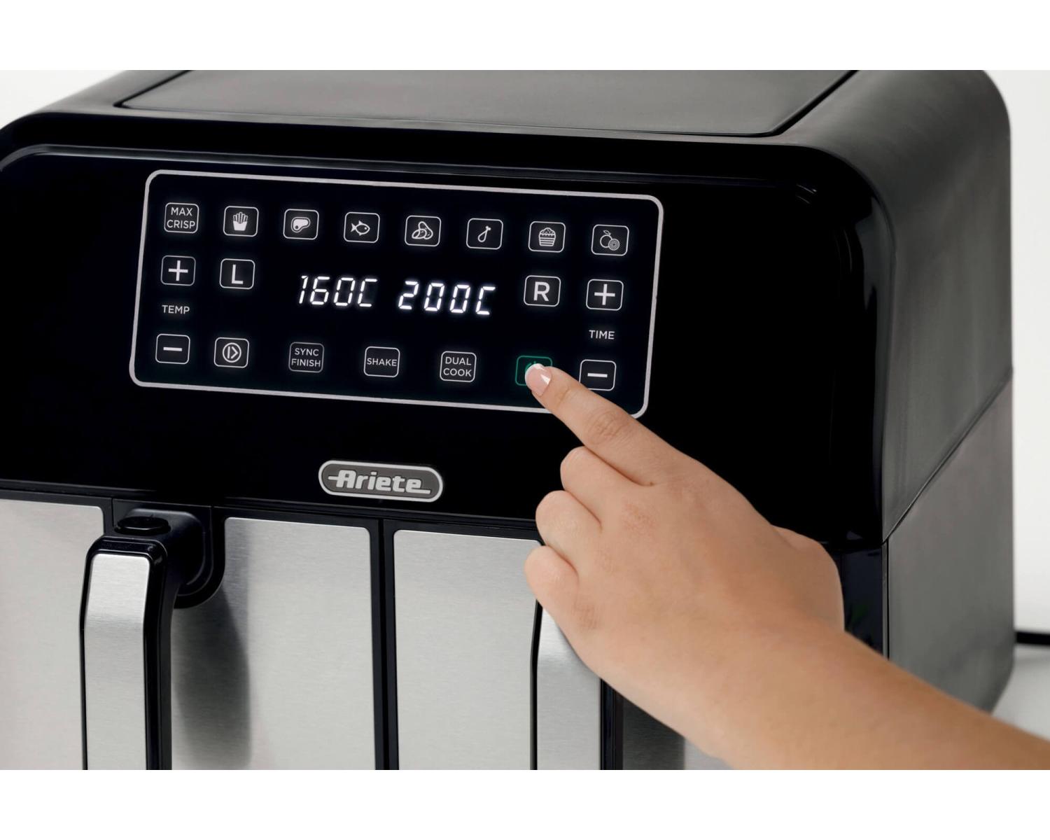 Friggitrice ad Aria Ariete 4624 Doppio Cestello 8 L 1700 W Nero, Argento