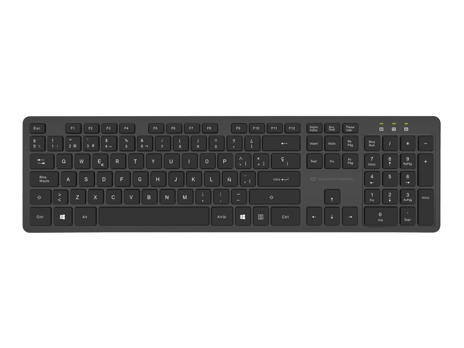 Conceptronic ORAZIO01ES tastiera Mouse incluso Ufficio RF Wireless QWERTY Spagnolo Nero