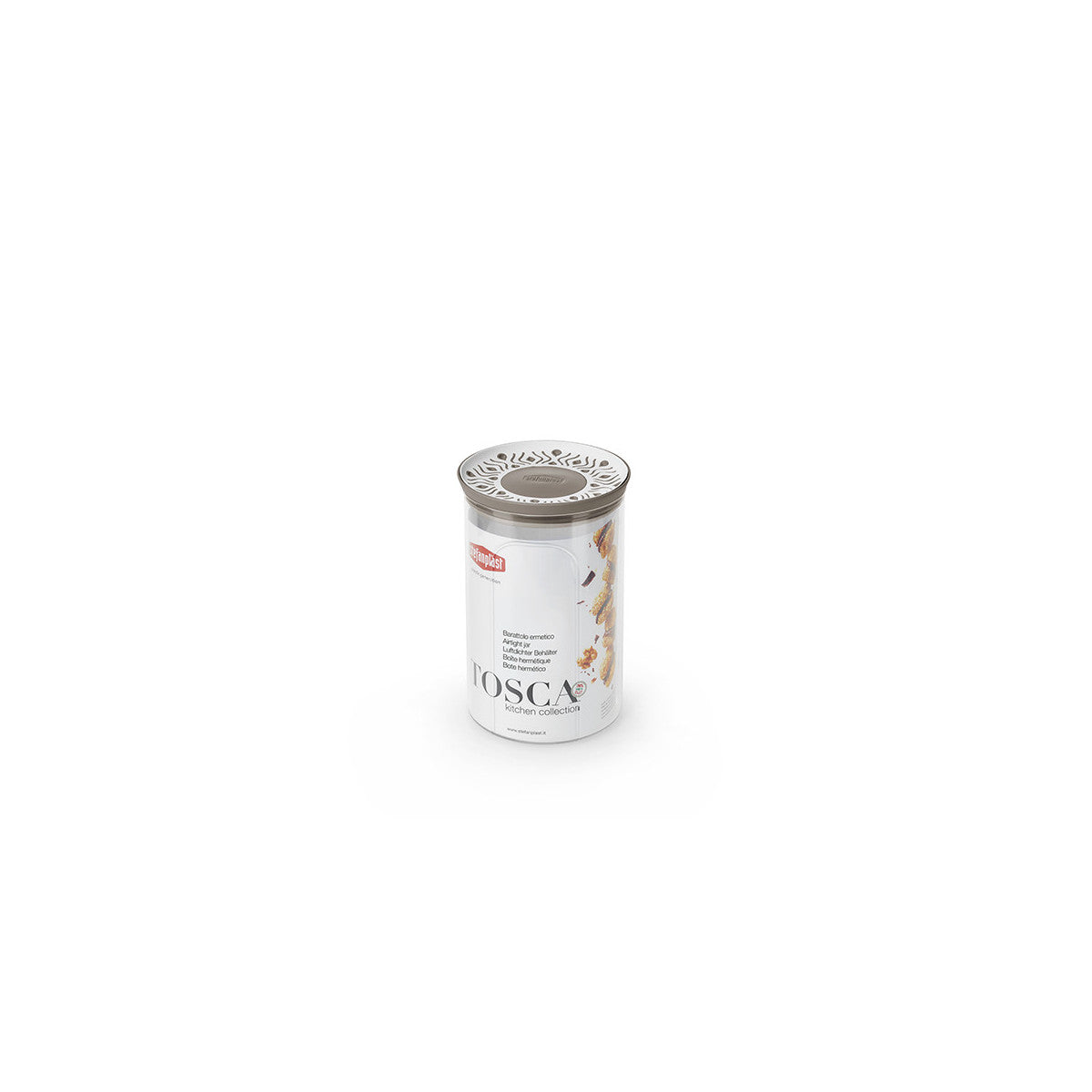 Stefanplast Barattolo Tondo Tosca 1,2Lt Tortora