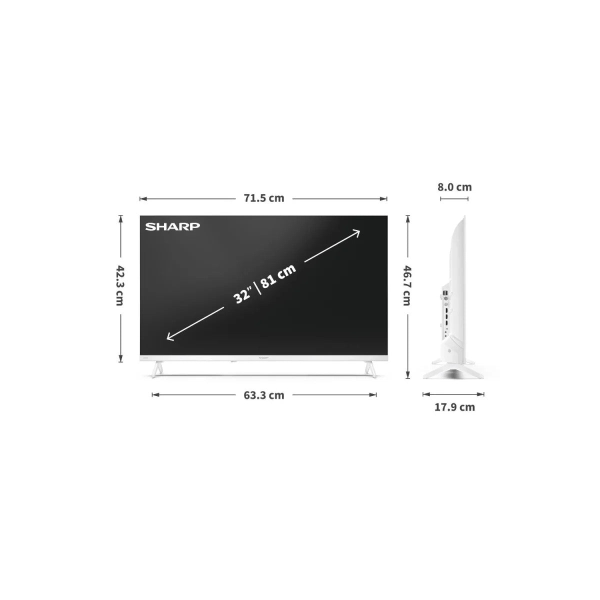 Sharp LC-32HF2265EW 32 pollici HD Smart TV Wi-Fi Bianco