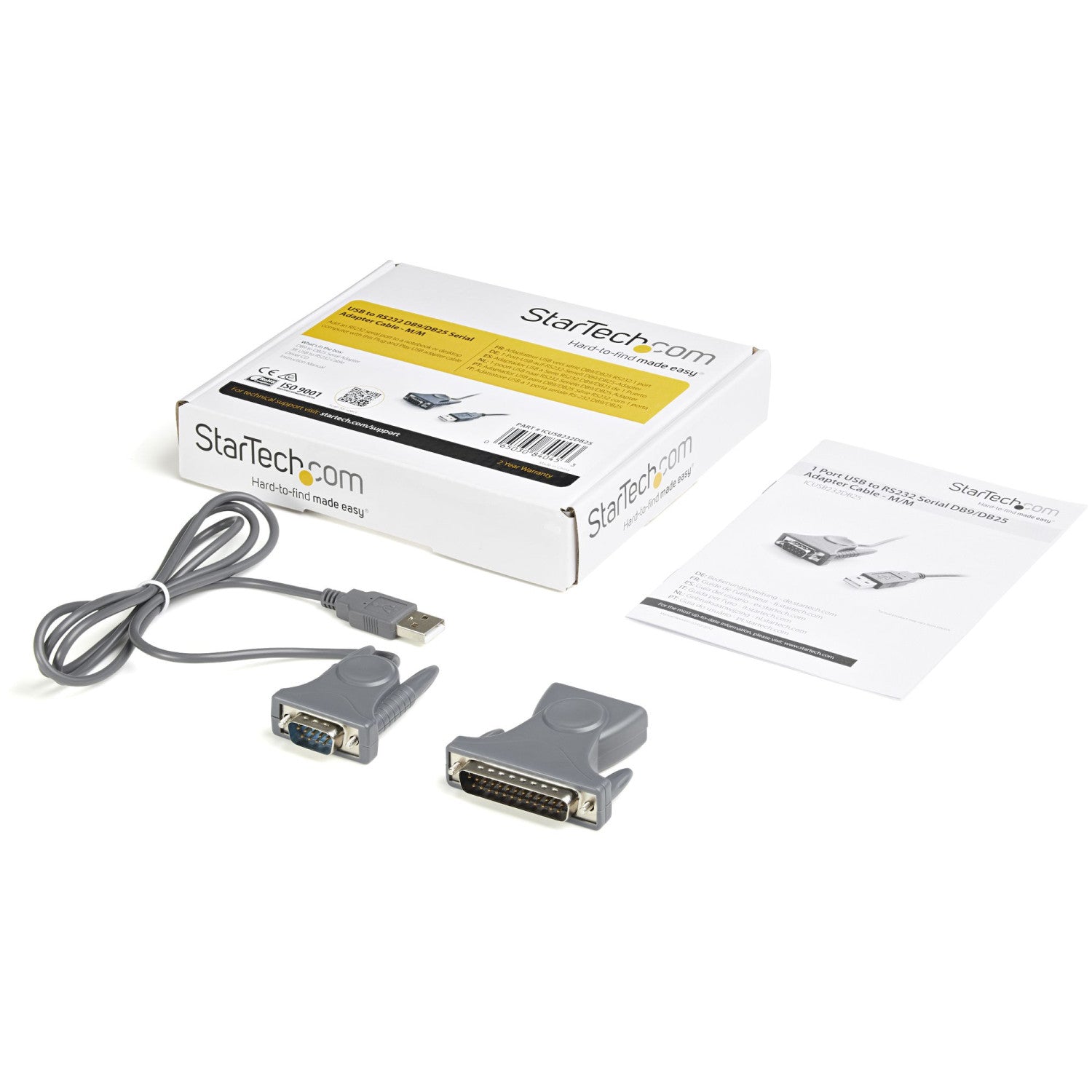 StarTech.com Cavo adattatore USB a Seriale RS232 DB9 / DB25 - Cavo Adattatore seriale USB a DB9 / DB25 RS232 ad 1 porta M/M