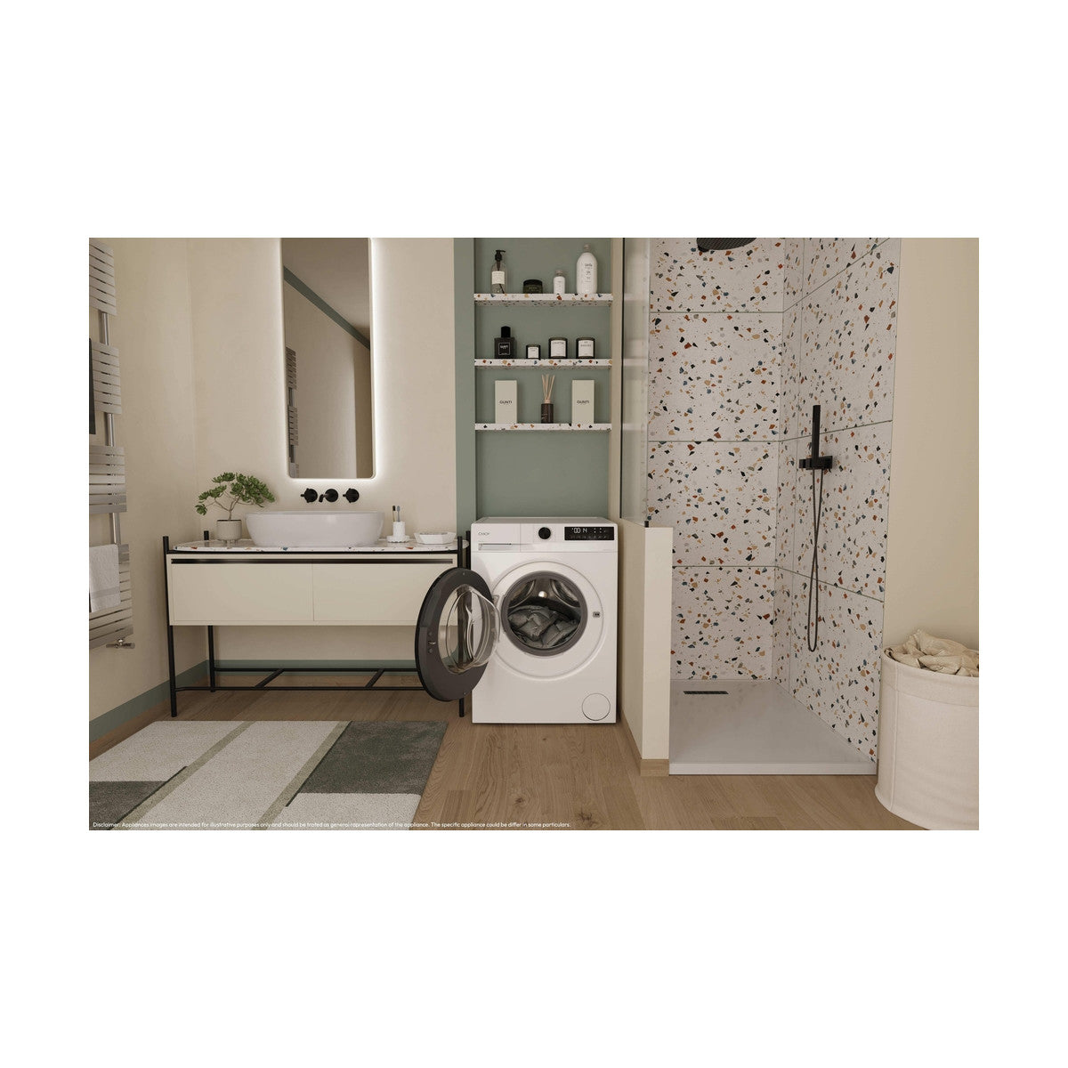 Candy ProWash 300, Lavatrice Carica Frontale 9 KG, 20 più efficente della classe A, 1400 giri, Bianco, Inverter, Fresh Vapor, 8 Cicli Rapidi, GD 49G8-S