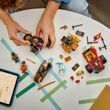 LEGO Ninjago 71864 Veicoli Combinanti di Kai e Cole, con Macchina e Moto Giocattolo e 3 Minifigure, Regalo per Bambini da 7