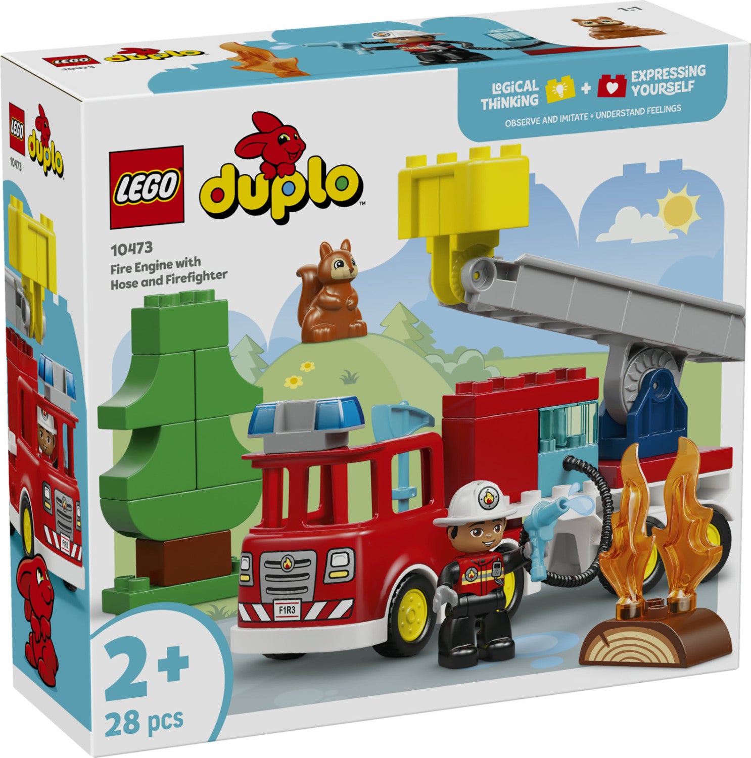 LEGO DUPLO Autopompa con Manichetta e Pompiere 10473 Set da Costruzione 28 Pezzi per Bambini dai 2 Anni