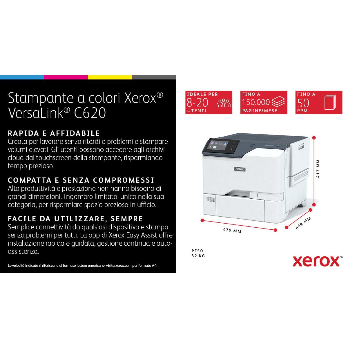 Xerox VersaLink C620V DN Stampante Laser a Colori 1200x1200 DPI Grigio