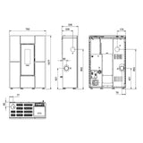 Extraflame Nordica Stufa A Pellet Canalizzata Slim Marilena Plus Crystal 5.0 AD 8 kW 230 m³ Finitura Fumé