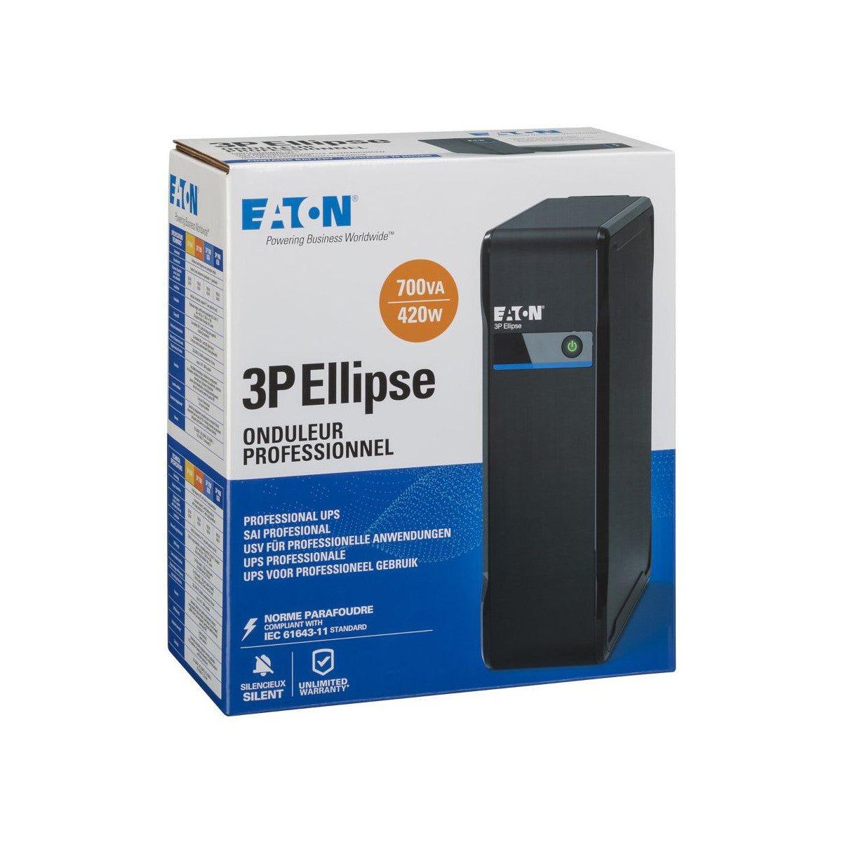 Eaton 3P700I gruppo di continuità (UPS) Standby (Offline) 0,7 kVA 420 W 4 presa(e) AC
