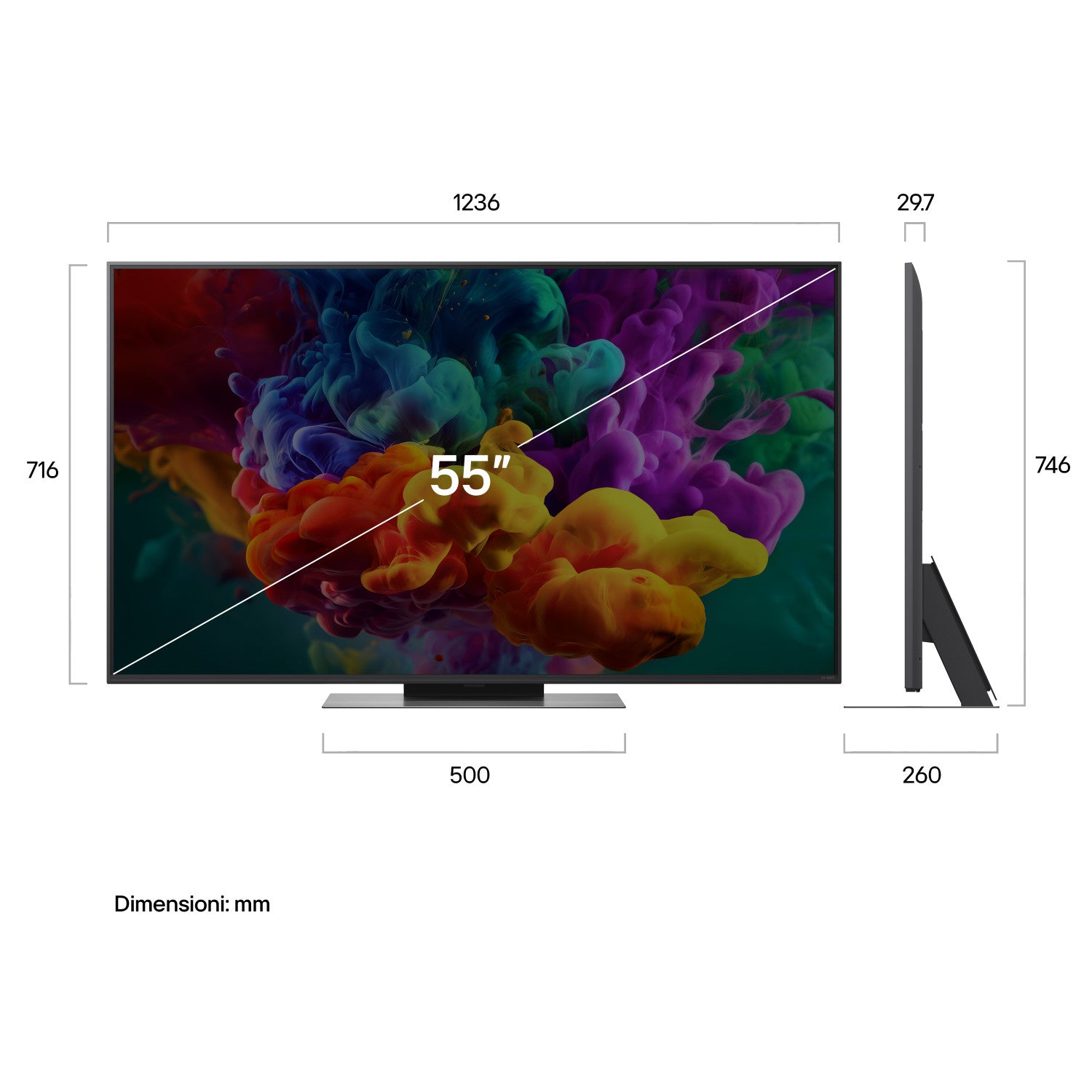 LG QNED evo AI MiniLED 55 pollici Serie QNED87B 55QNED87B6A, 4K, Dolby Vision, Processore α8 Gen3, VRR 144Hz, SMART TV 2026