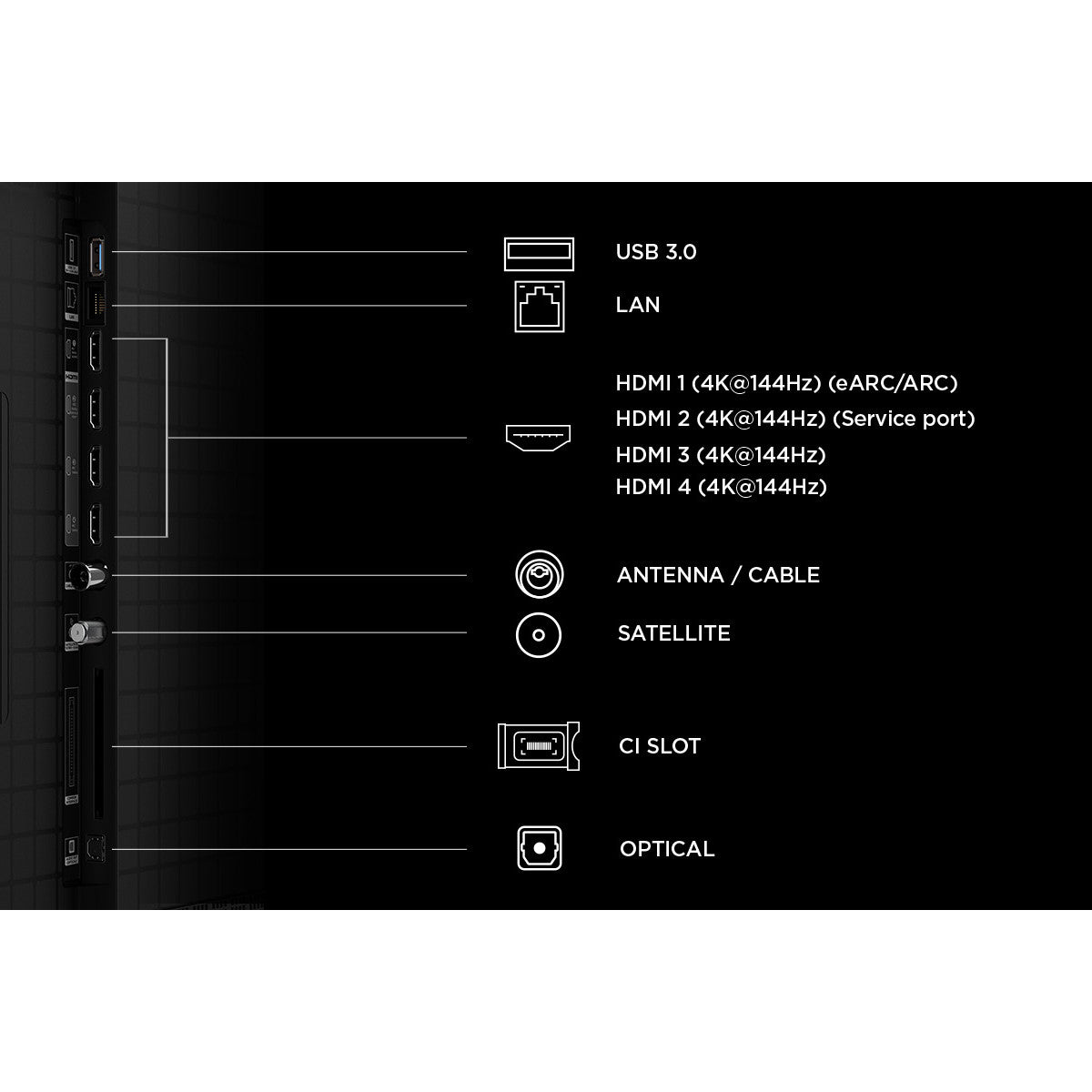 TCL C8L TV 65C8L SQD Mini LED da 65", 4K HDR, 5000 nit, 2.040 zone di dimming, Google TV, 144Hz, Dolby Vision Atmos, Audio Bang Olufsen