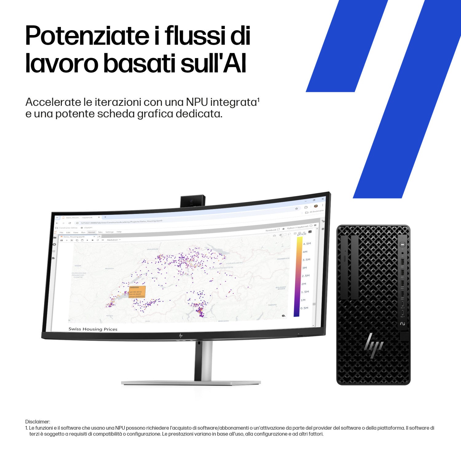 HP Z1 Tower G1i Desktop PC Wolf Pro Security Edition Intel Core Ultra 9 285 32 GB DDR5-SDRAM Windows 11 Pro Stazione di lavoro AI Workstation, AI PC