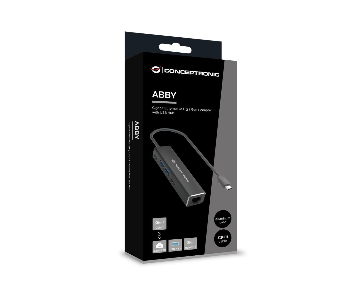 Conceptronic ABBY13B replicatore di porte e docking station per laptop Cablato USB 3.2 Gen 1 (3.1 Gen 1) Type-C Grigio
