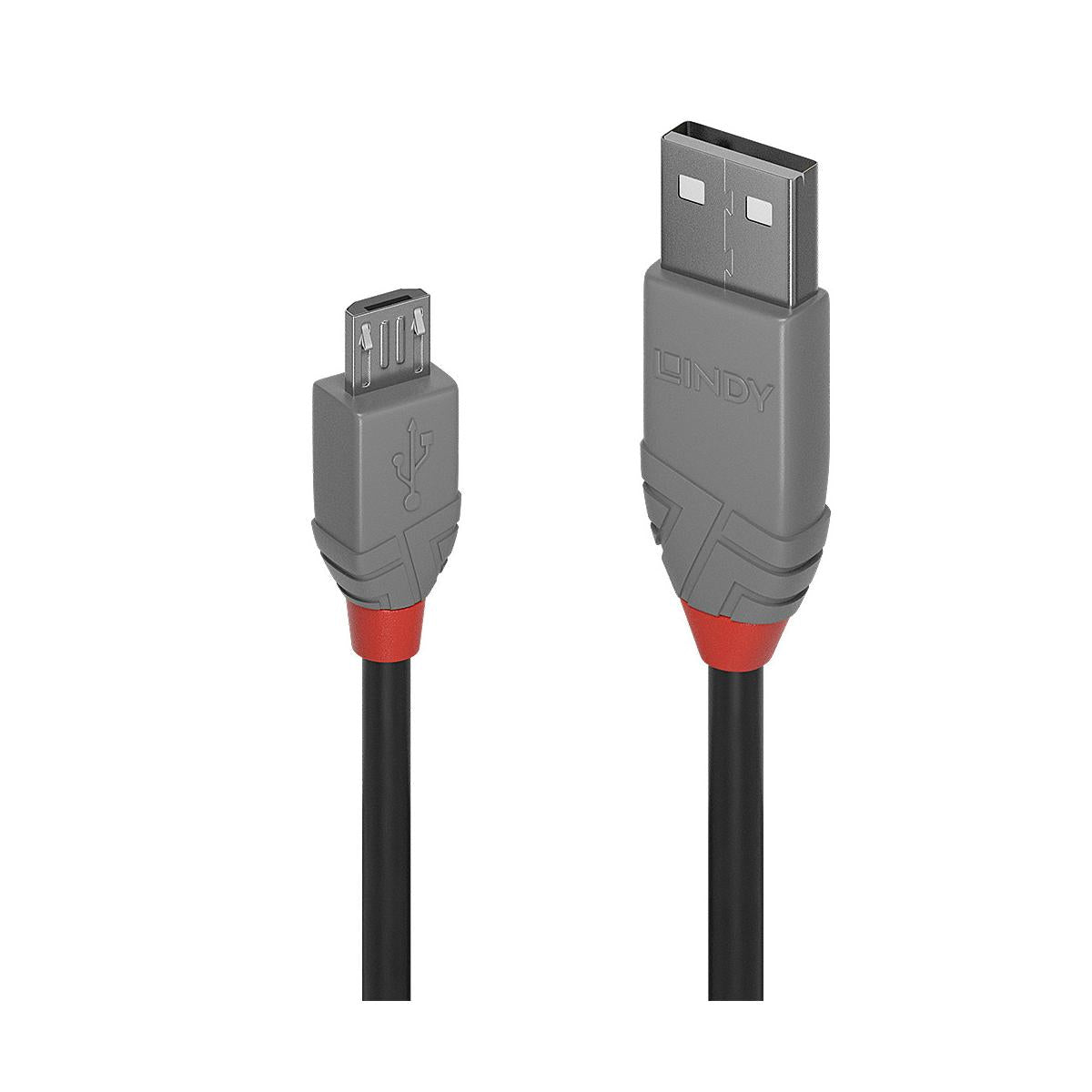 Lindy 36732 cavo USB USB 2.0 1 m USB A Micro-USB B Nero, Grigio