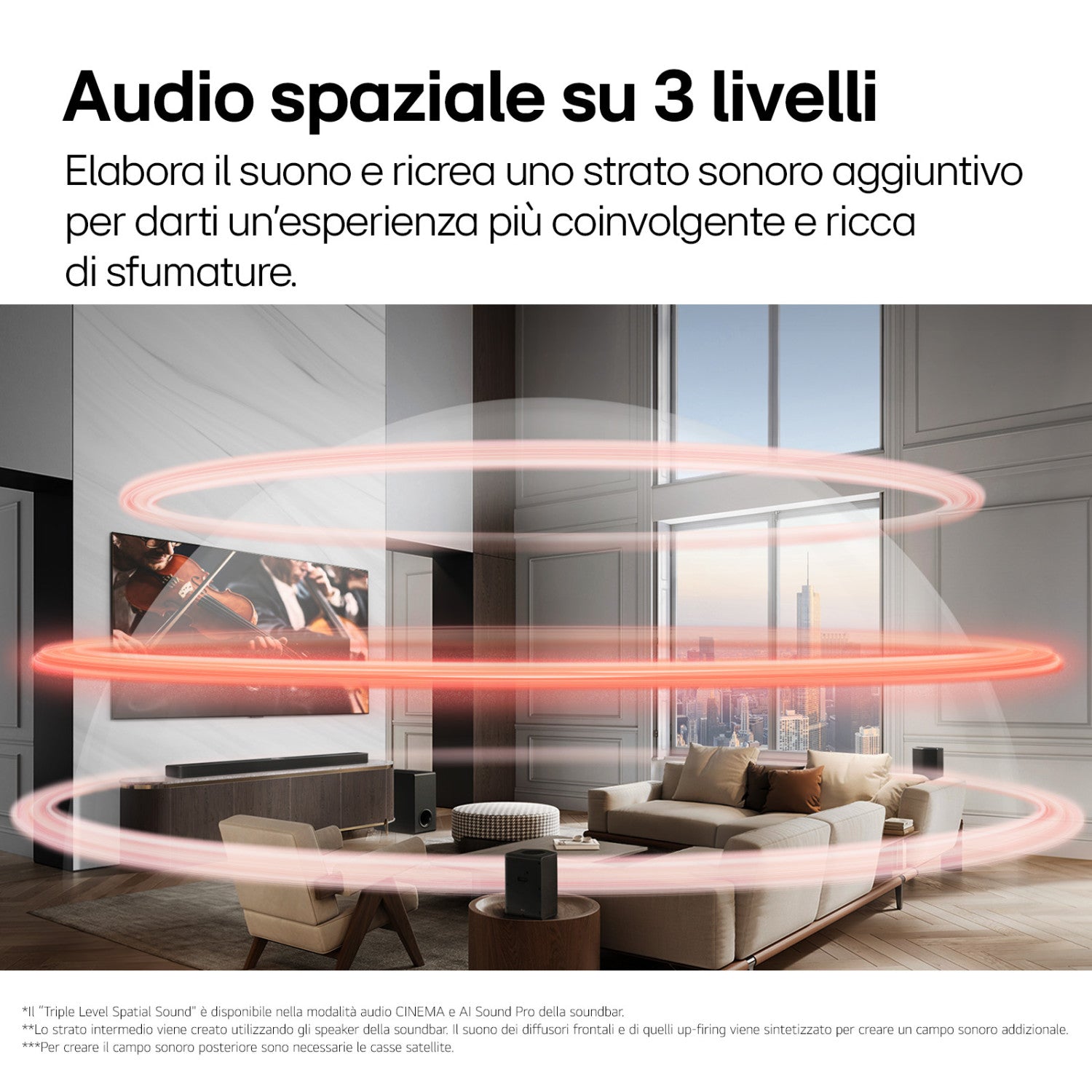 LG Soundbar S90TY, 570W su 5.1.3 canali, Dolby Atmos, Wi-Fi, 3 speaker up-firing