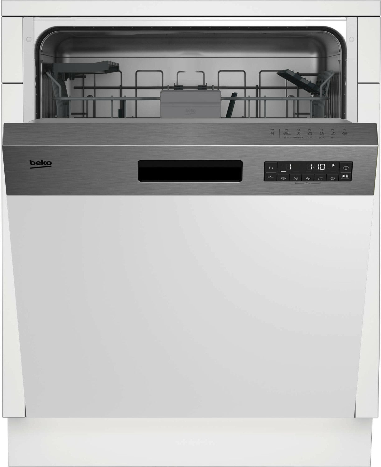 Beko b300 BDSN26430X Lavastoviglie 60cm Semi-Integrata con Cruscotto Inox Classe D 45 dBA