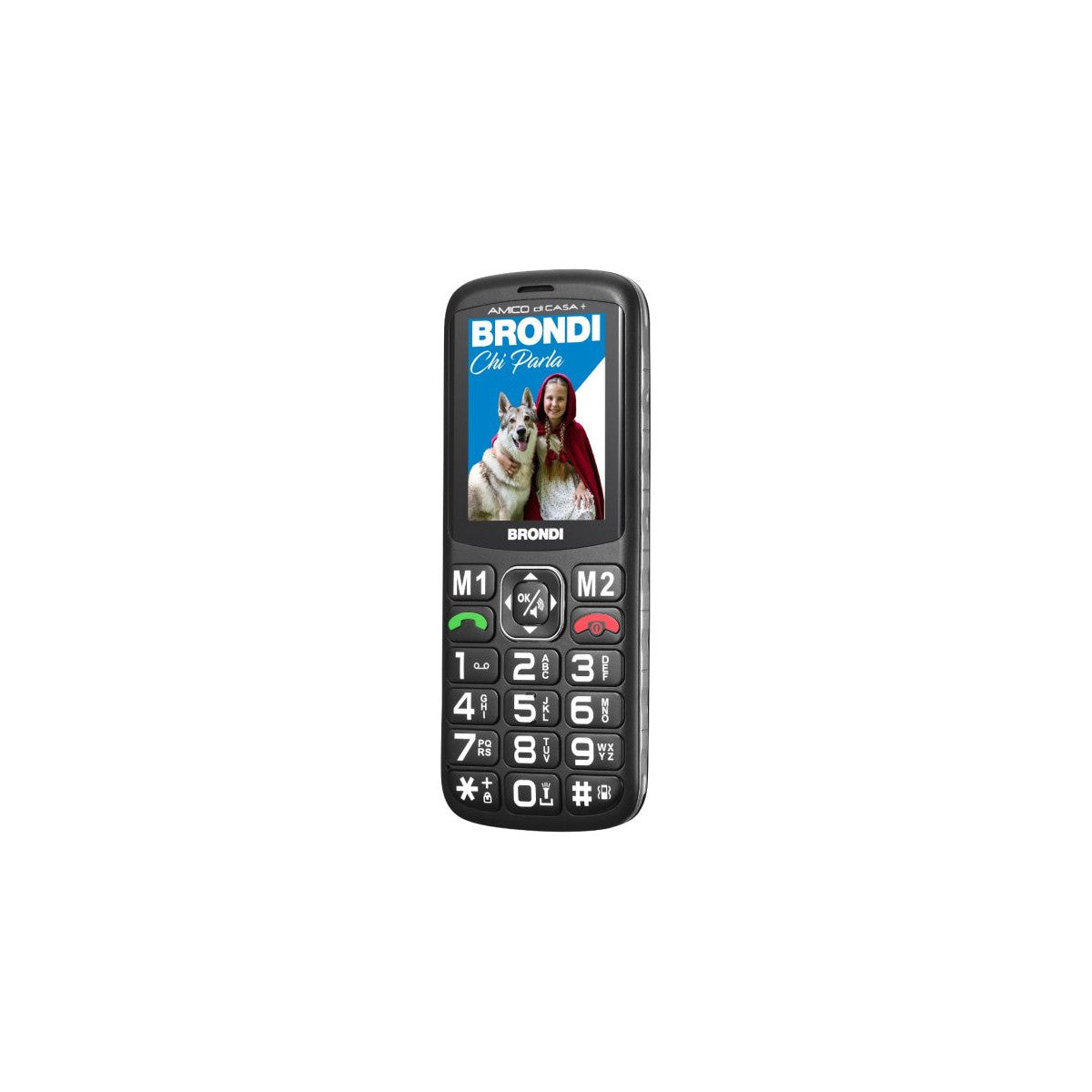 Brondi AMICO DI CASA 6,1 cm (2.4") Nero Telefono per anziani