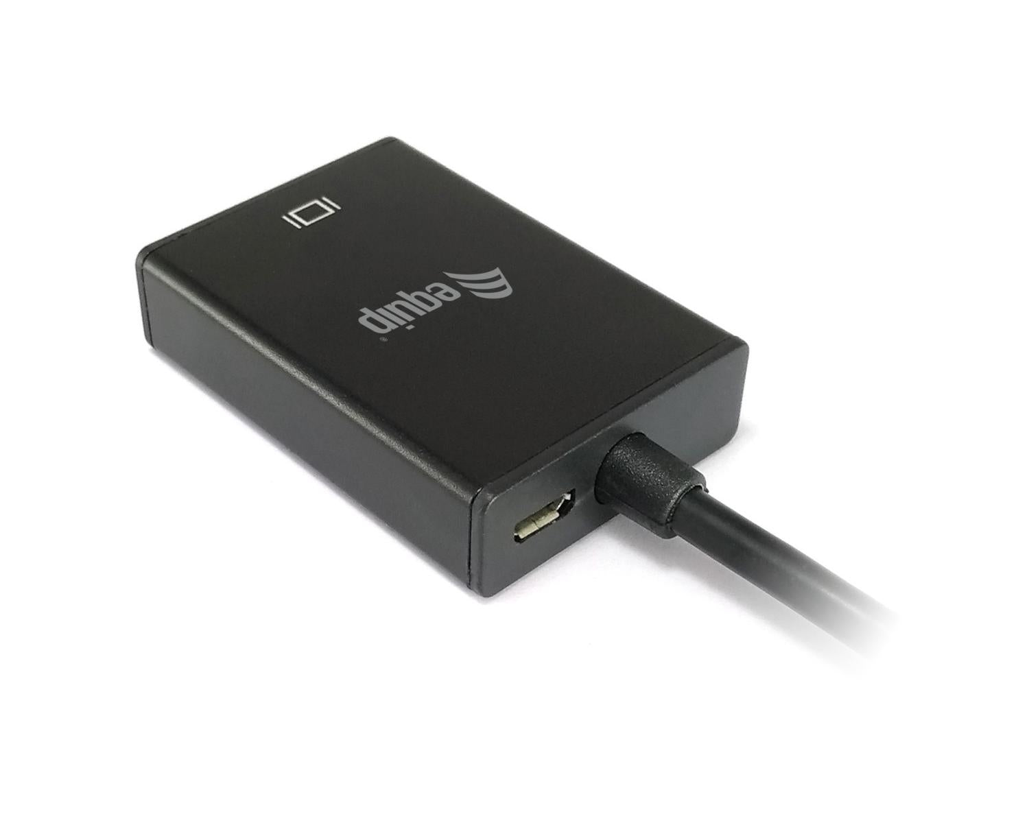 Equip 119038 cavo e adattatore video 0,2 m VGA (D-Sub) 3.5mm DVI-D USB Nero