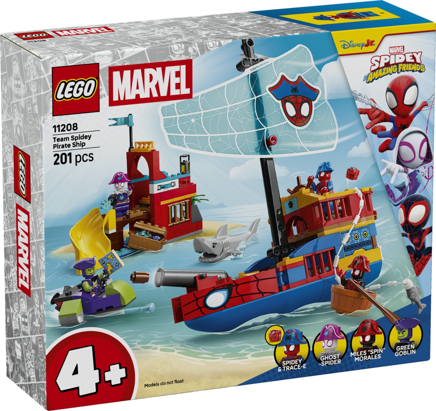 LEGO Marvel Nave Pirata del Team Spidey 11208 Set da Costruzione 201 Pezzi 4 Minifigure dai 4 Anni