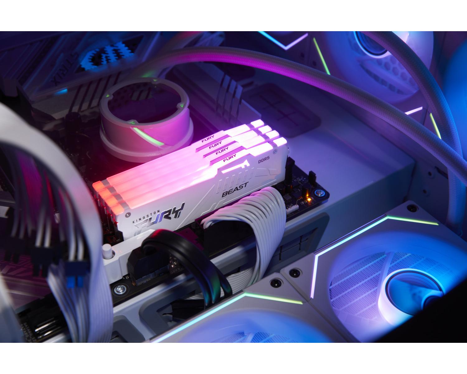 Kingston Technology FURY Beast 32GB 6000MT s DDR5 CL30 DIMM Kit da 2 moduli White RGB EXPO