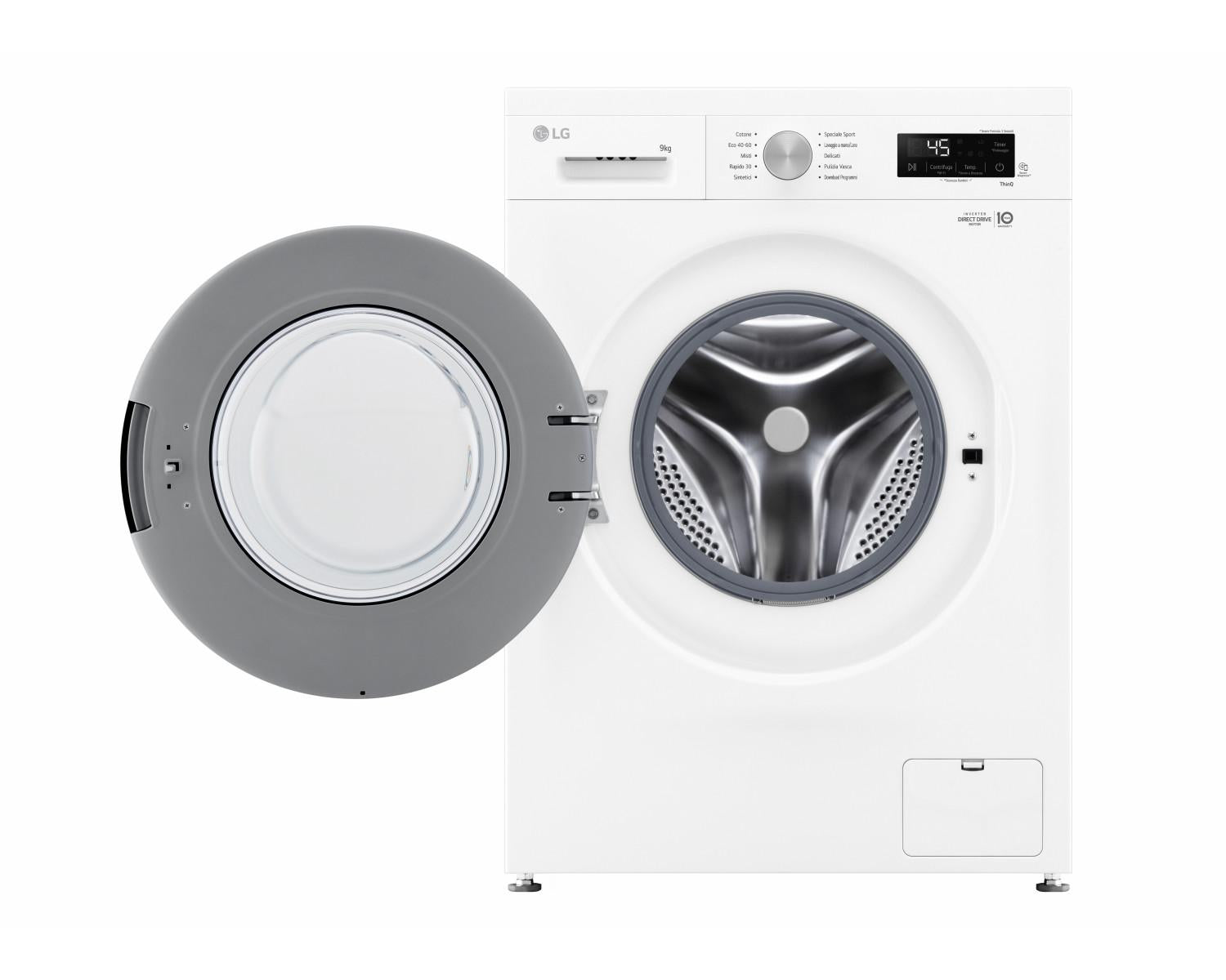 LG F4NX1009NWK Lavatrice smart 9kg Classe A 1400 giri 6 Motion Allergy Care Bianca