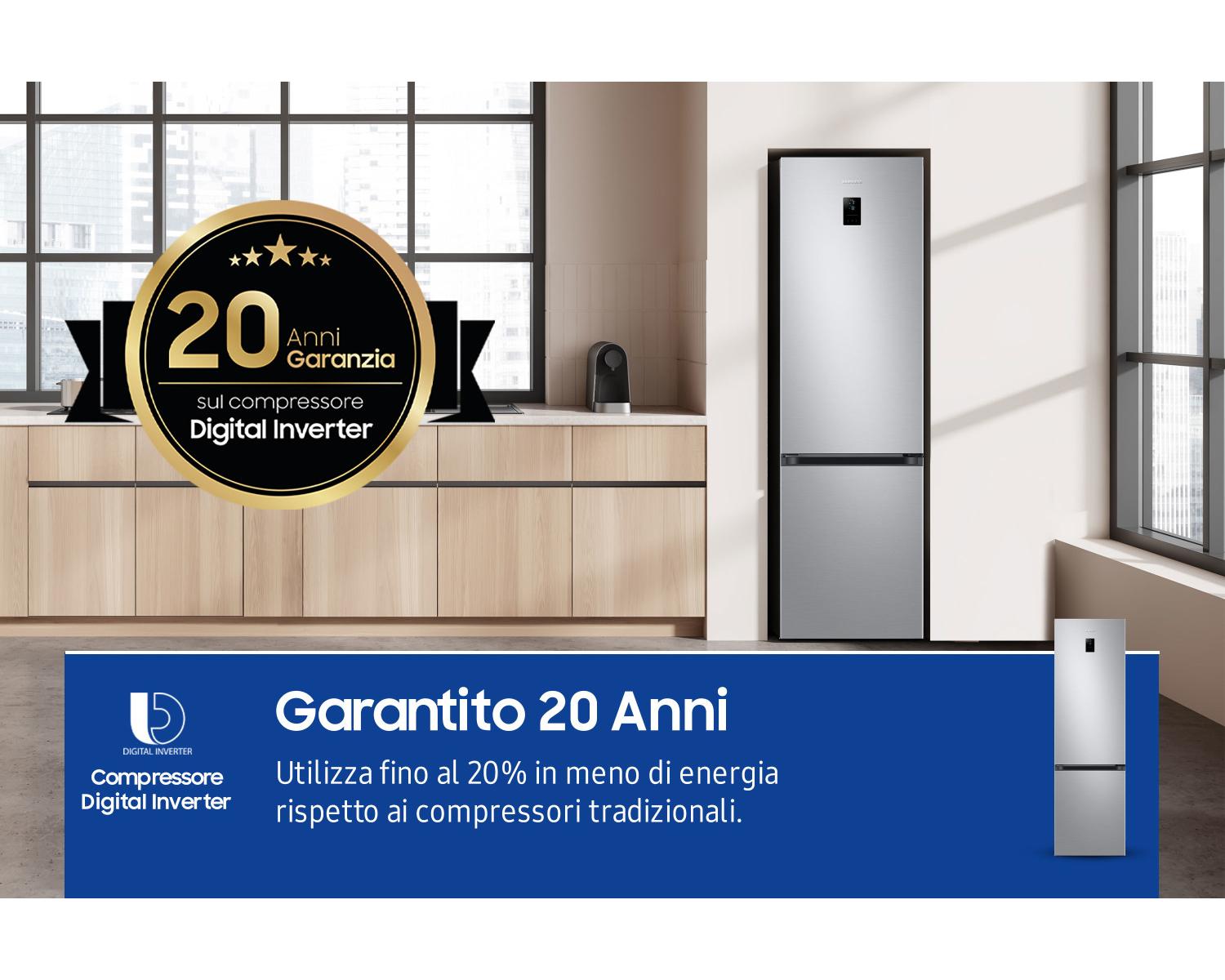 Samsung Frigorifero Combinato EcoFlex AI 2m 390L RB38C674CSA