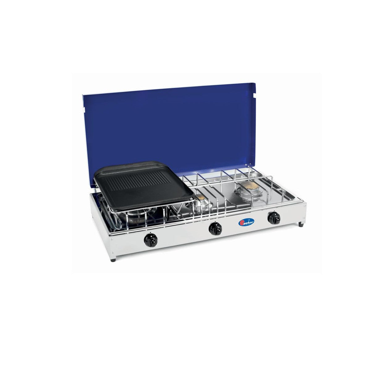 CFParker Bistecchiera Marietta RL in Alluminio Pressofuso Teflonato con Telaio per Fornello Smaltato