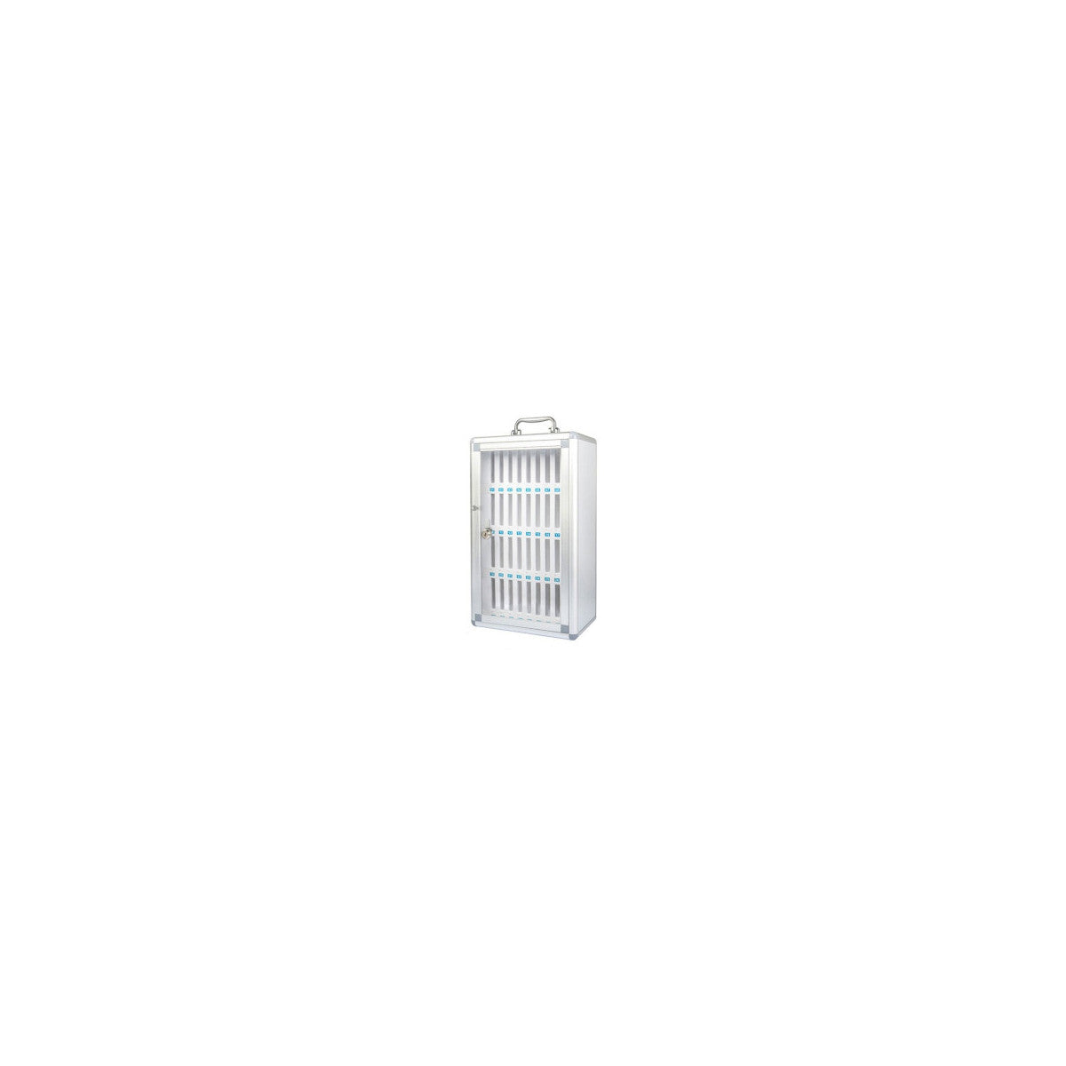 Iternet Armadietto Portacellulari 24 Posti in Alluminio e MDF Grigio 26x19x38,5 cm