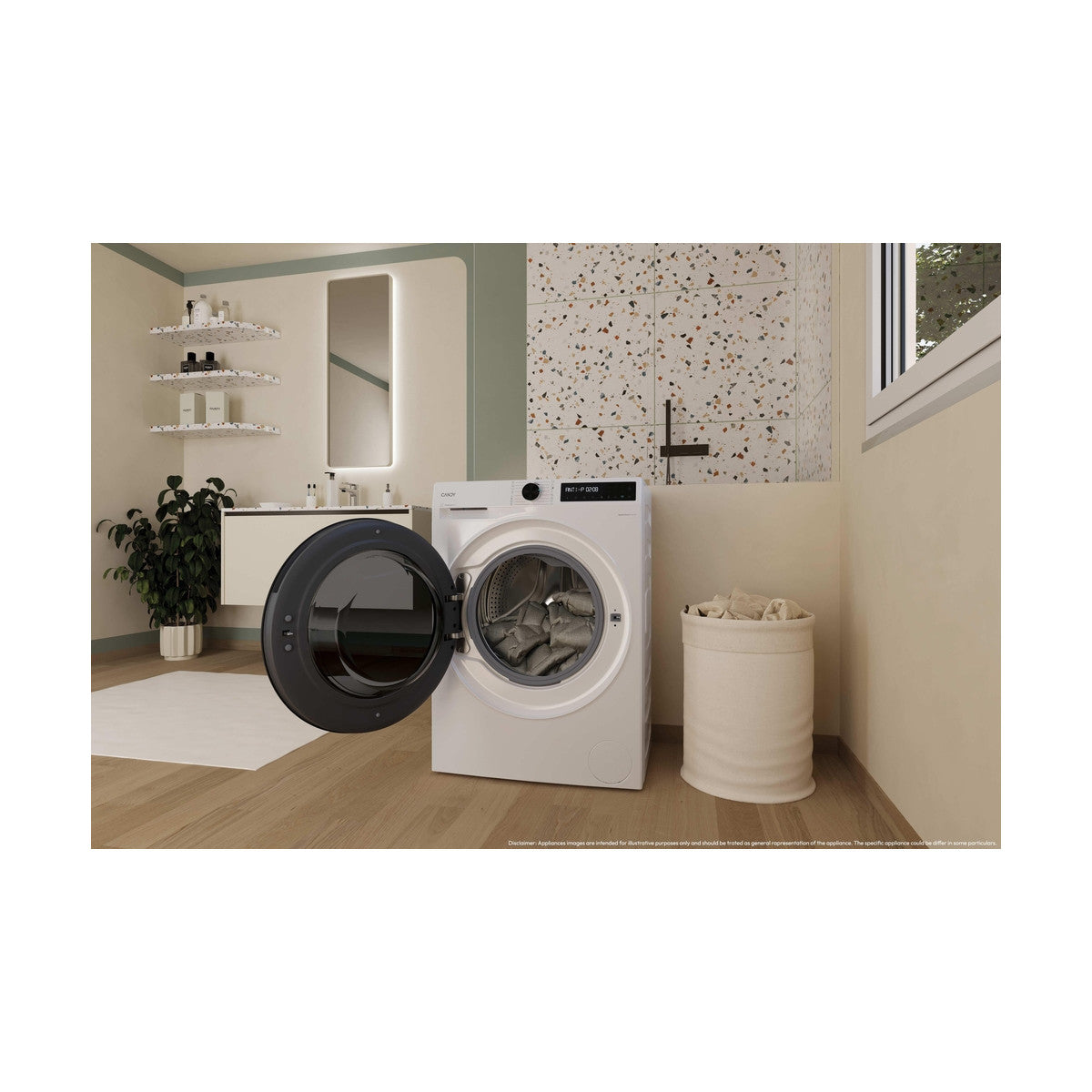 Candy ProWash 500, Lavasciuga Slim 9 5 KG, 20 più efficente della classe A, 1400 giri, Bianco, Inverter, Vapore, Wi-Fi, BWR 495BL8-S