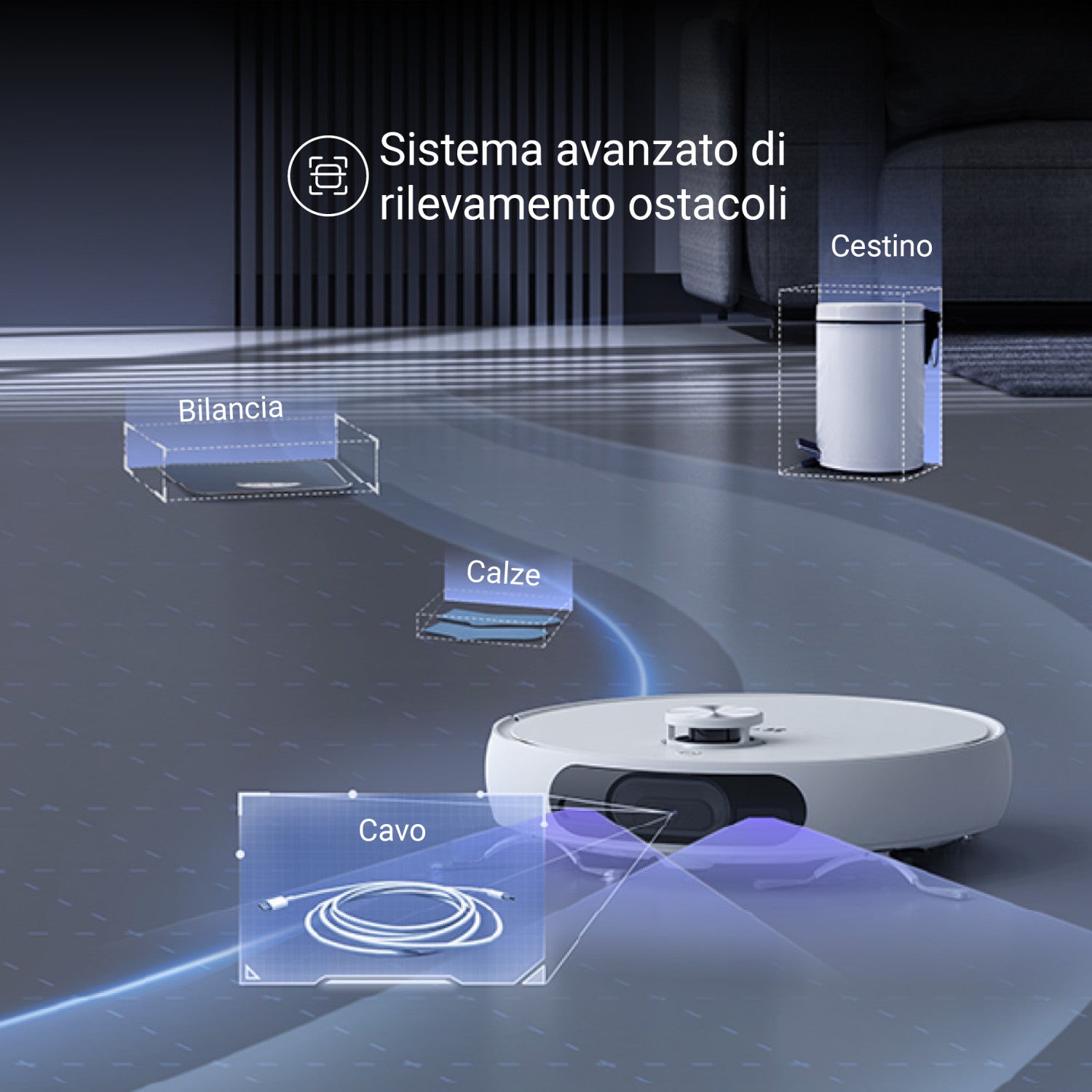EZVIZ RS2 Aspirapolvere lavapavimenti robot con base di lavaggio automatica e telecamera di sicurezza